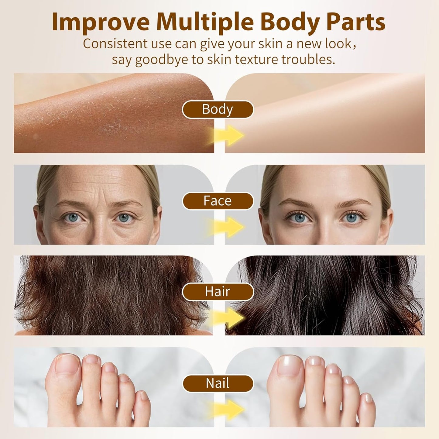 100% Pure Vitamin E Oil, 70,000 IU Organic Vitamin E for Scars, Skin, Face, Nails & Hair, Cold-Pressed Body Oil Nourishes & Moisturizes All Skin Types for Improving Skin Texture