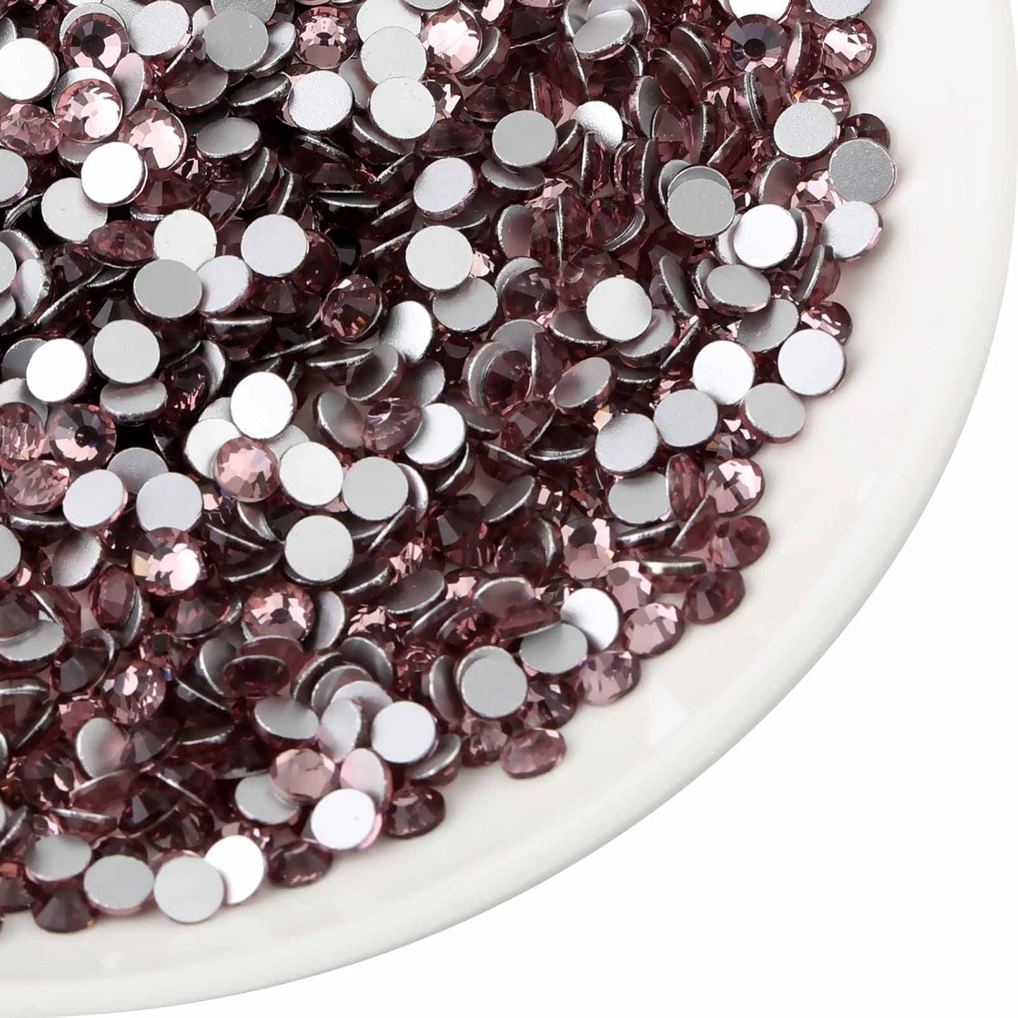 Beadsland 1440pcs Flat Back Crystal Rhinestones Round Gems for Nail Art and Craft Glue Fix,Light Purple,SS3,1.3-1.5mm