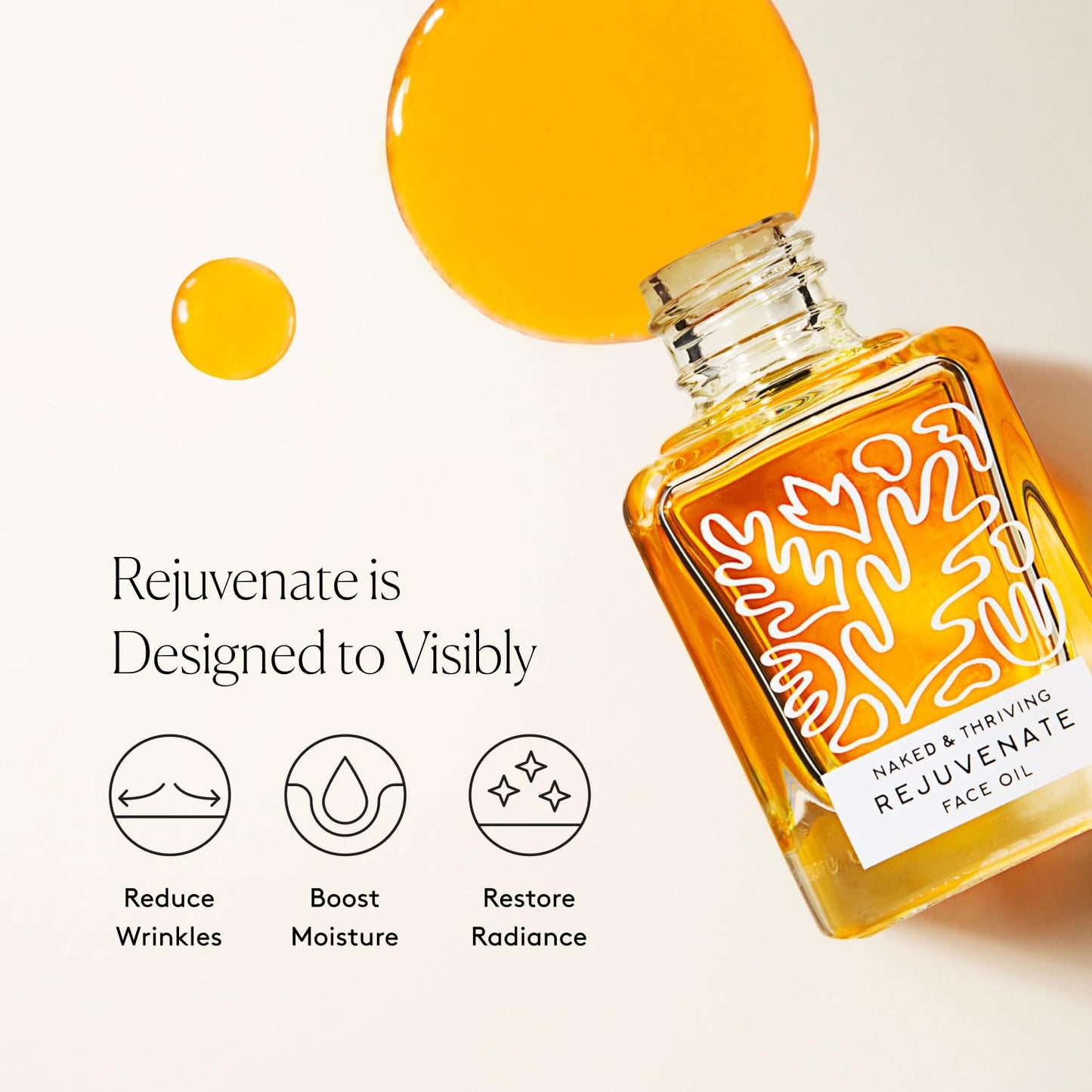 Naked & Thriving Rejuvenate Restorative Face Oil | Organic, Vegan, & Naturally-Derived Skin Care | Reduce the Look of Wrinkles and Moisturize Skin (1.18 oz/35 mL)