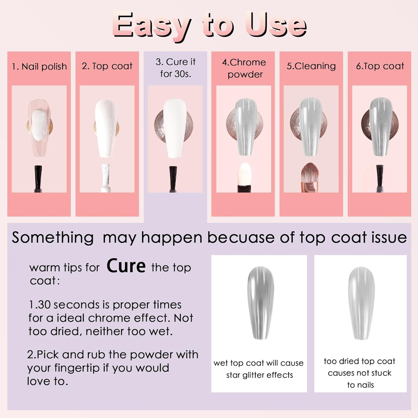 Allstarry Brown Chrome Nail Powder, 2pcs Metallic Mirror Effect Dust Glitter Glazed Manicure Decoration Reflective Pigment for Gel Polish Nail Art Decoration Resin Craft, Festivals - Dark Coffee