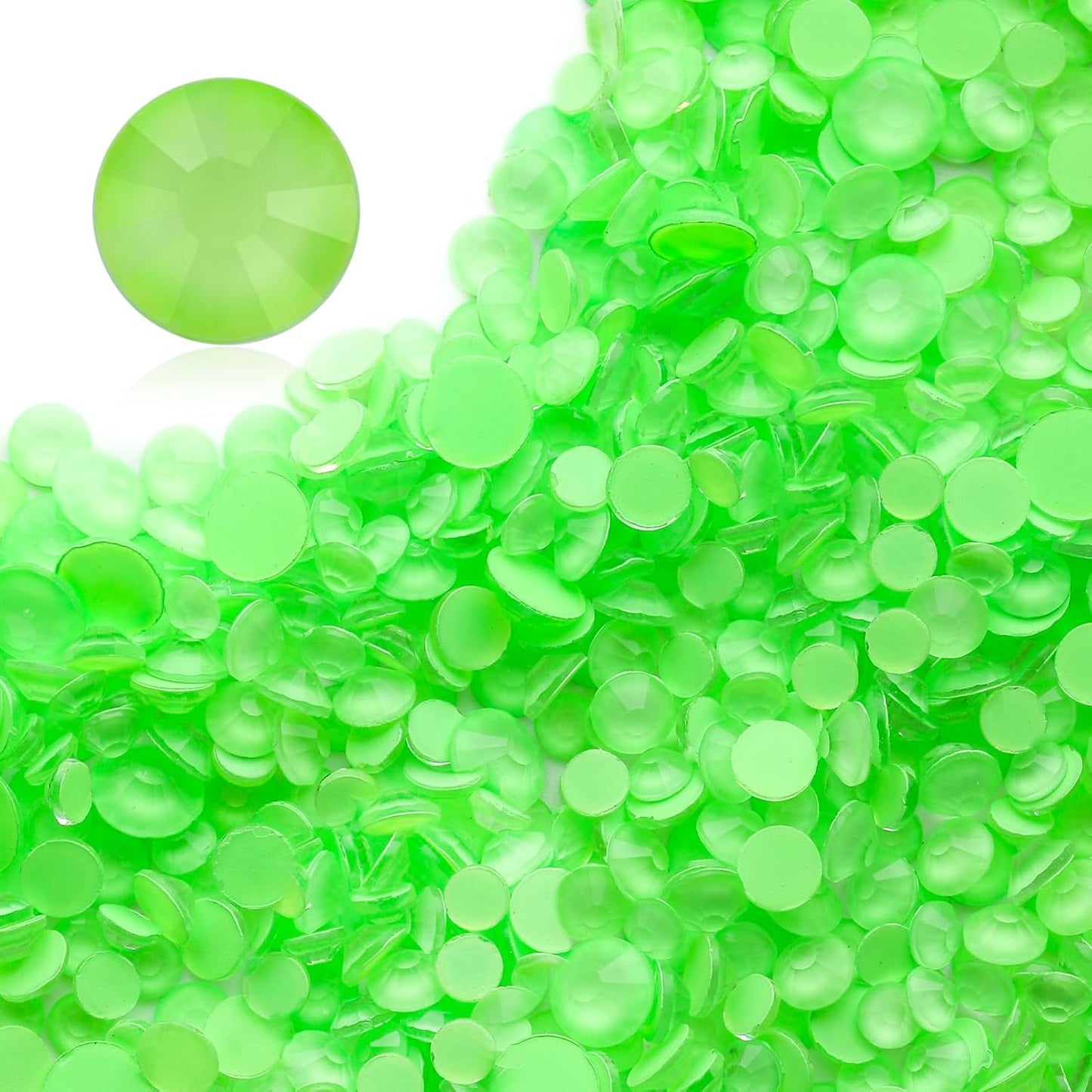 Mocha Lt.Green Flatback Rhinestones, Glass Rhinestones for Nail Art and Craft, Glue Fix, Loose Crystal Gemstones(Mocha Lt.Green, SS12, 1440pcs, 2.9-3.0mm)
