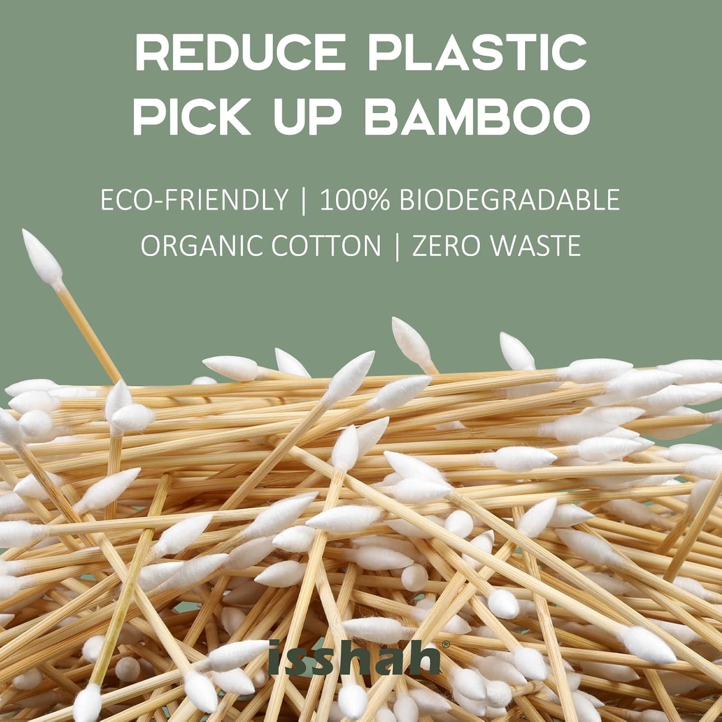 Gun Cleaning Swabs, Double-Ended 6'' Pointed Tip, Biodegradable Bamboo Cotton Buds 500 Count
