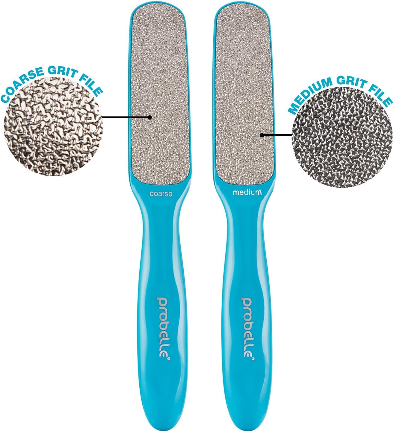 Probelle Double Sided Multidirectional Nickel Foot File Callus Remover - Immediately Reduces calluses and Corns to Powder for Instant Results, Safe Tool (Blue)
