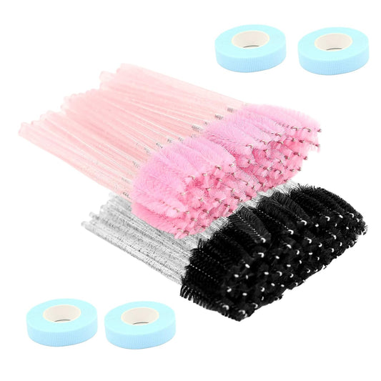 Mascara Wands, Lash Spoolies For Eyelash Extensions, Eyebrows Brush, Disposable Eye Lashes Brushes, Pink & Black Spooly Wand (300pcs）