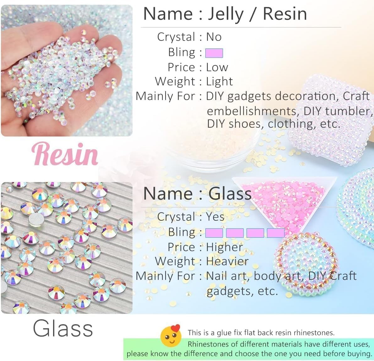 Light Champagne AB Resin Rhinestones w B7000 Jewelry Glue for Bedazzling Crafting 3mm-6mm AB Flatback Jelly Stones Bulk SS10-SS30 Diamonds Crystals Gems for Nails Face Makeup Tumblers Crafts