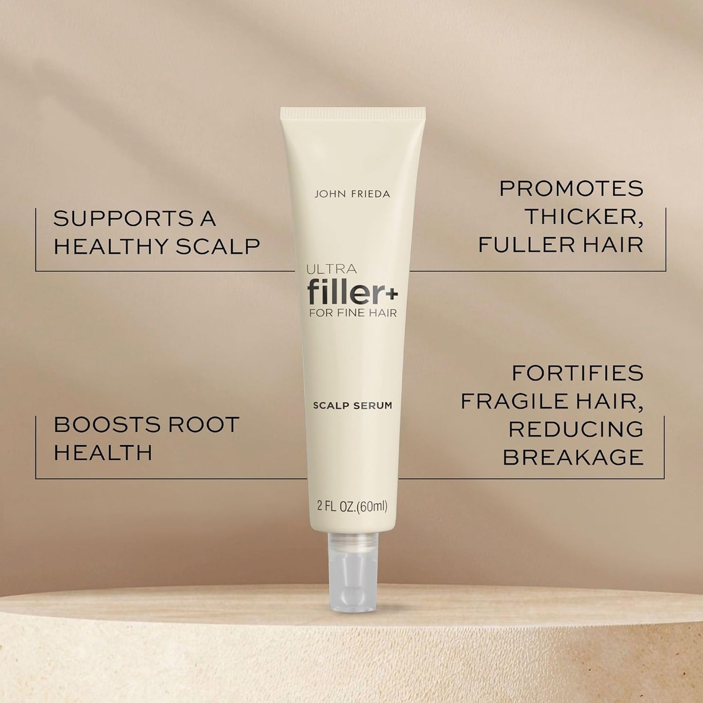 John Frieda ULTRAfiller+ Hair Density Scalp Serum for Fine Hair, Volumizing Hair Serum, Scalp Treatment for Thickening for Women and Men, 2 Oz