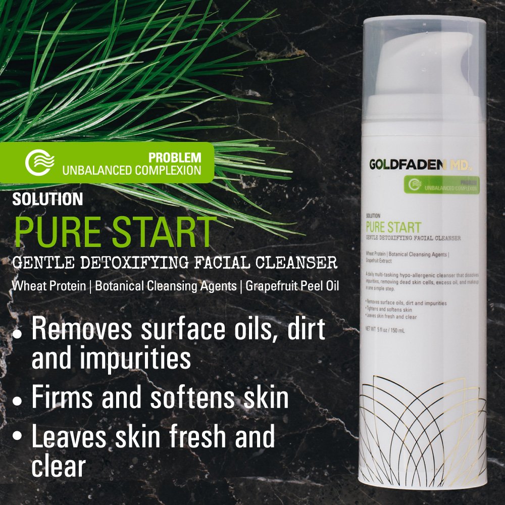GOLDFADEN MD Pure Start Gentle Detoxifying Natural Facial Cleanser, 5 Fl Oz