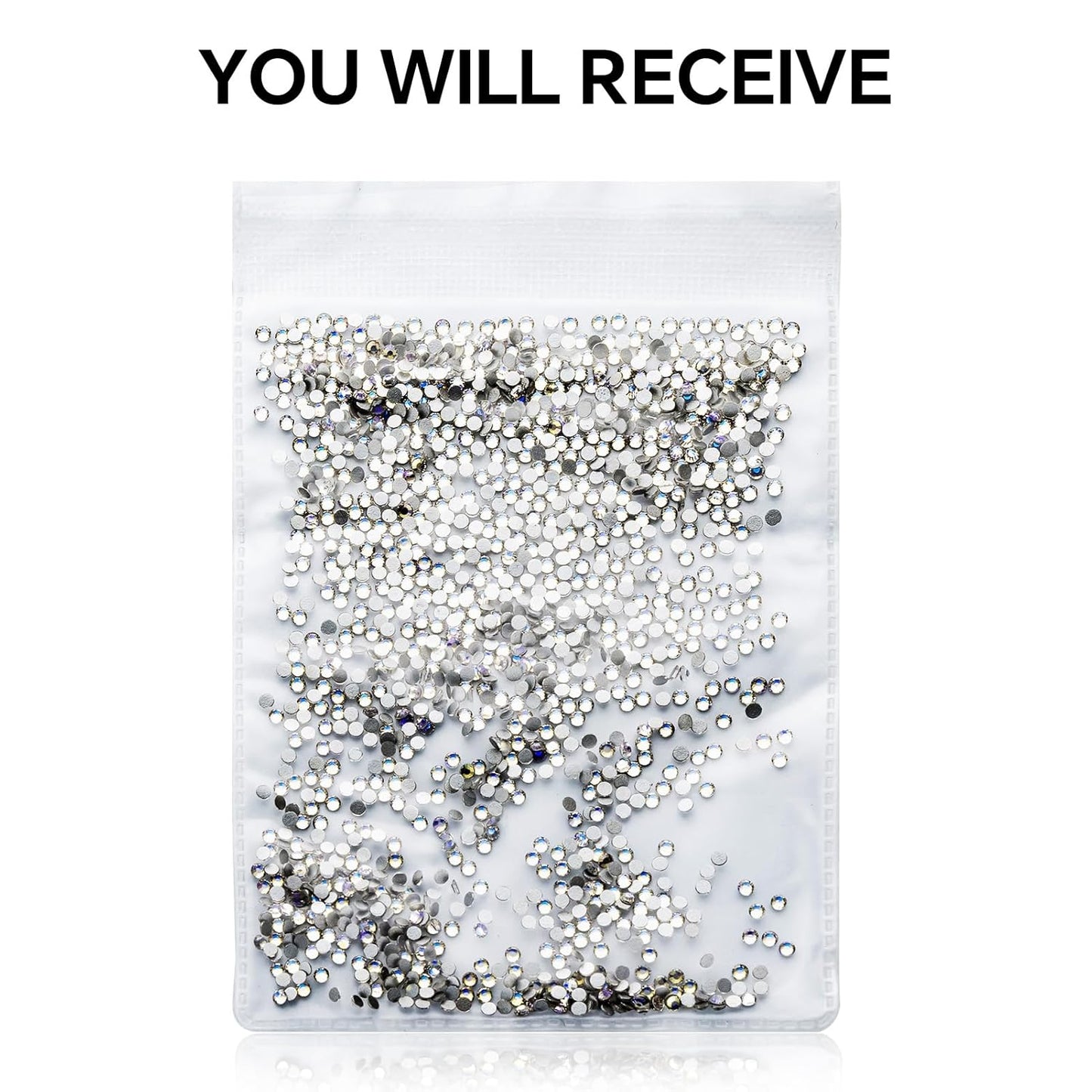 3000Pcs Moonlight Crystal Rhinestones,Glass Flatback Rhinestones Mini Gemstones for Nail Face Makeup Art Crafts Clothes Decoration -(SS10,2.8mm,Moonlight)