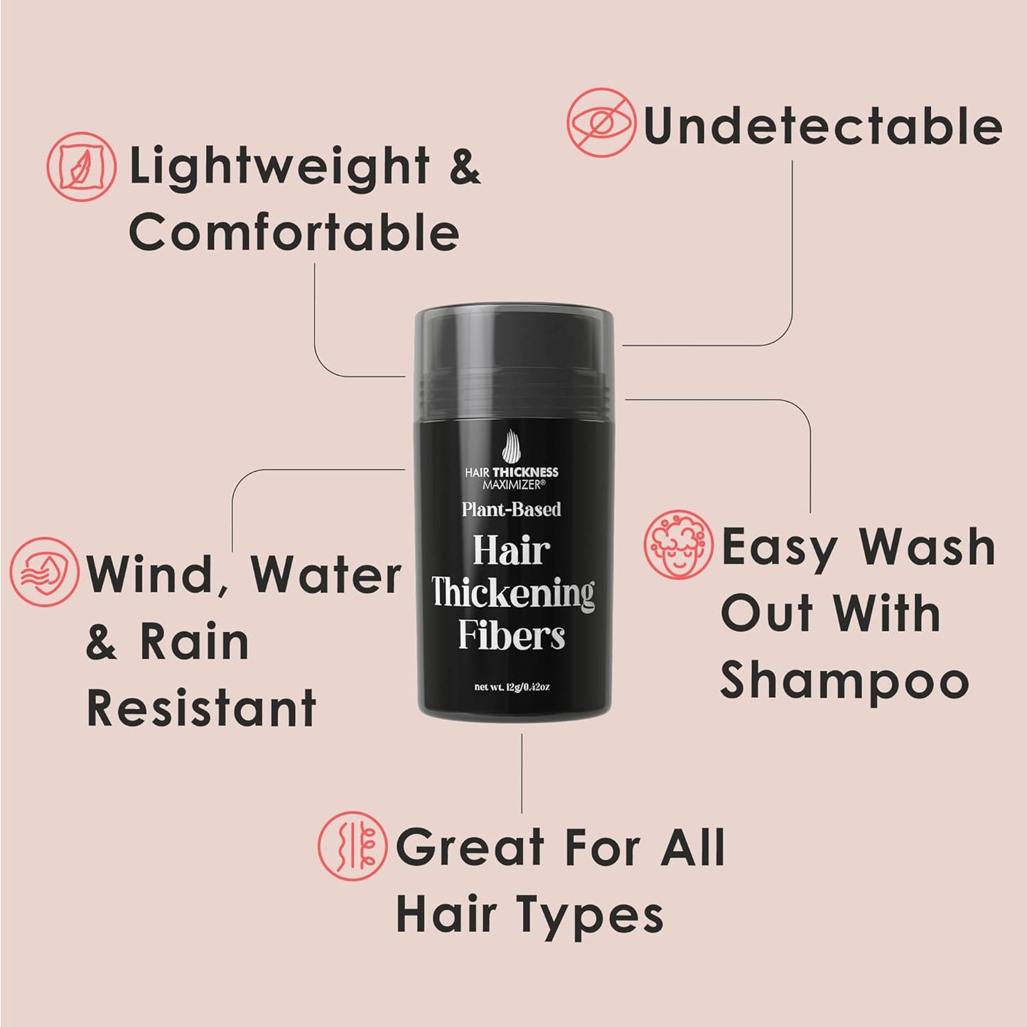 Hair Fibers for Balding Areas & Thinning Hairlines for Women & Men. Plant-Based Hair Powder for Instant Volume and Coverage. Hair Building Fibers, Non-Itchy, Easy Wash Off. (Blonde)