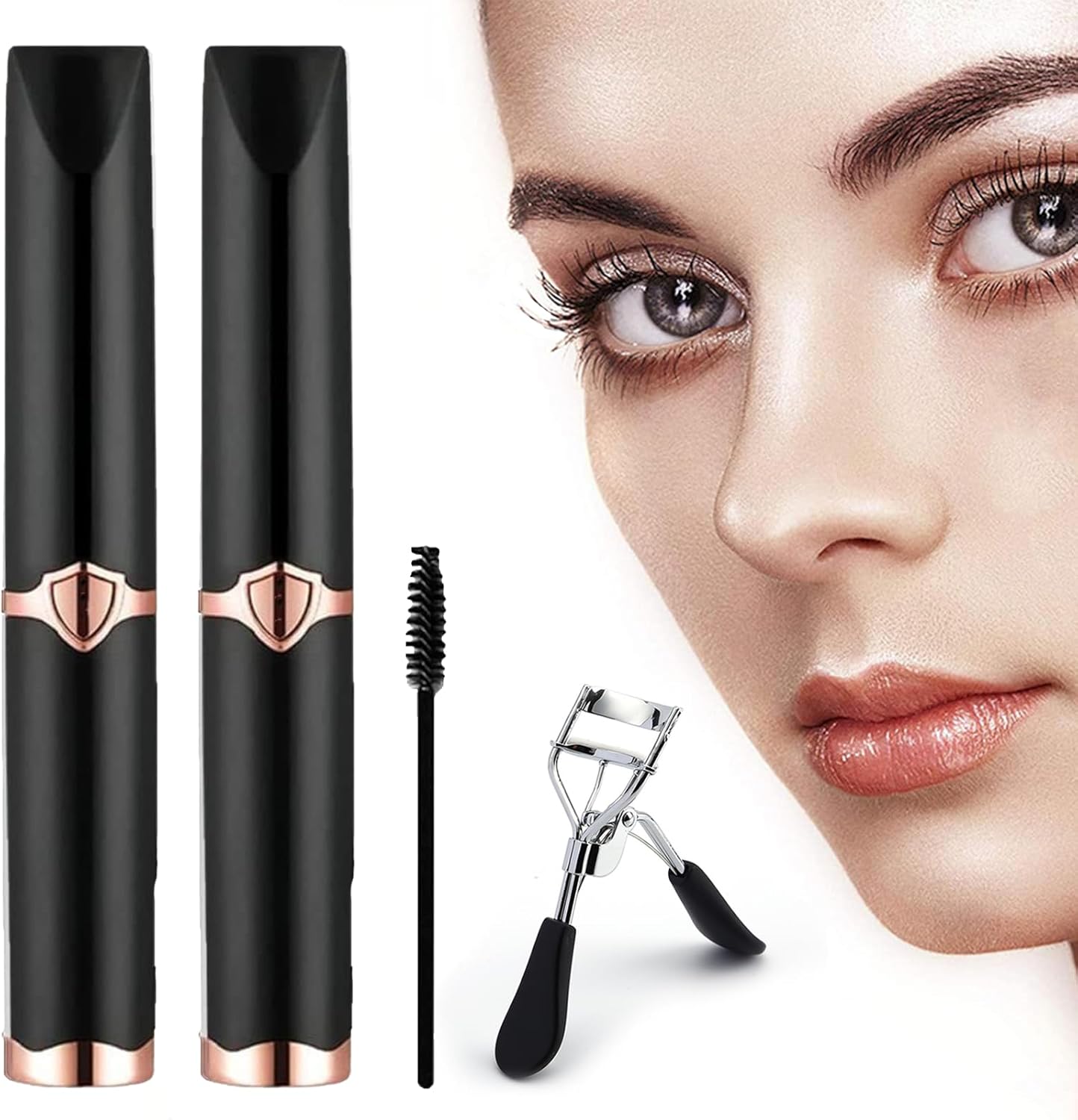 Peshoriadm Eyelash Curler, Electric Eyelash Curler Heated, 2025 New Heated Eyelash Curler with USB Charging, 3 Heat Modes and Smart Temperature Control, Natural Curling 24h Long-Lasting Curl (2Pcs-A)