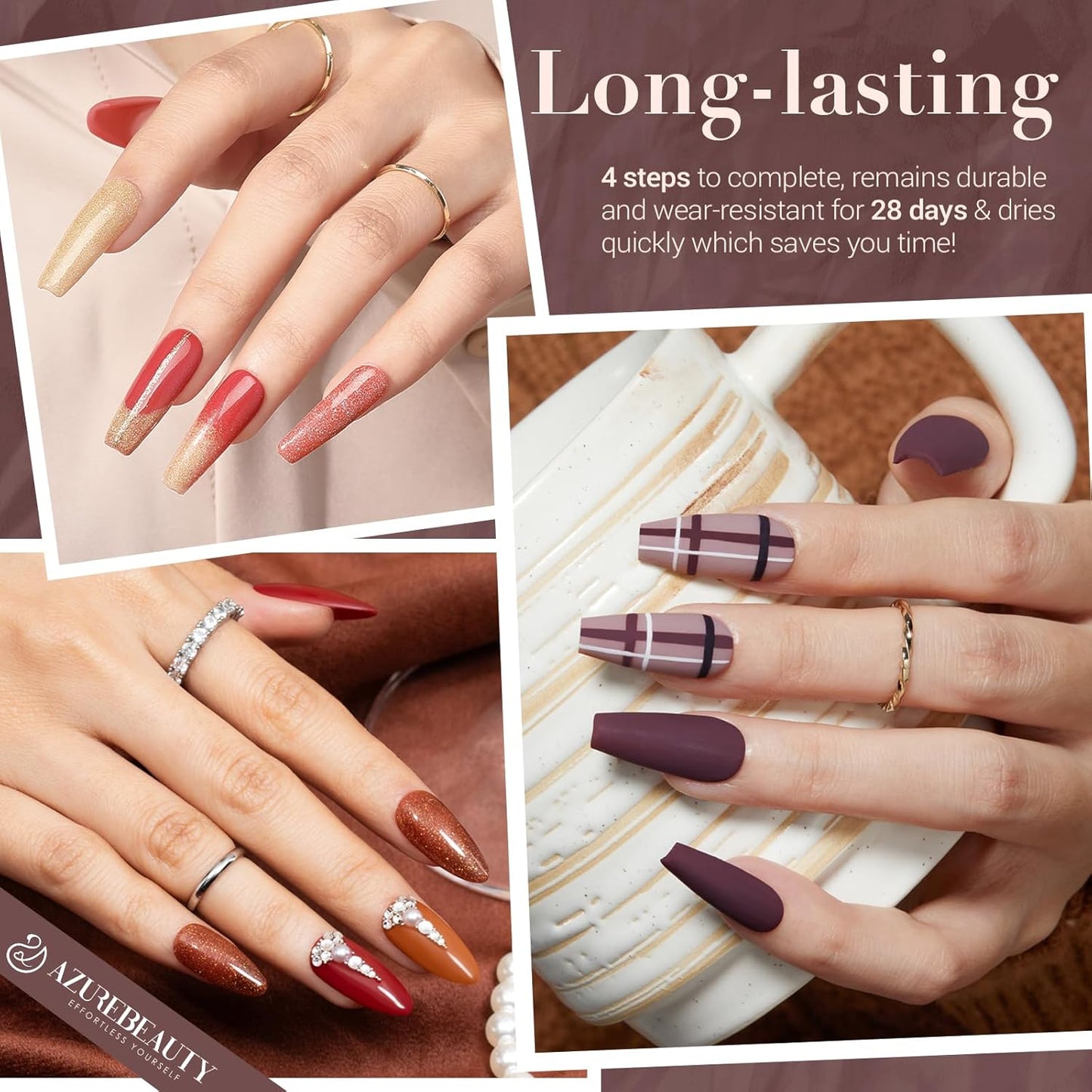 AZUREBEAUTY Fall Dip Powder Nail Kit 20 Colors Glitter Nude Black Grey Winter 31 Pcs Dip Powder Liquid Set with Top/Base Coat Activator for French Nails Art Manicure DIY Salon Women Gift