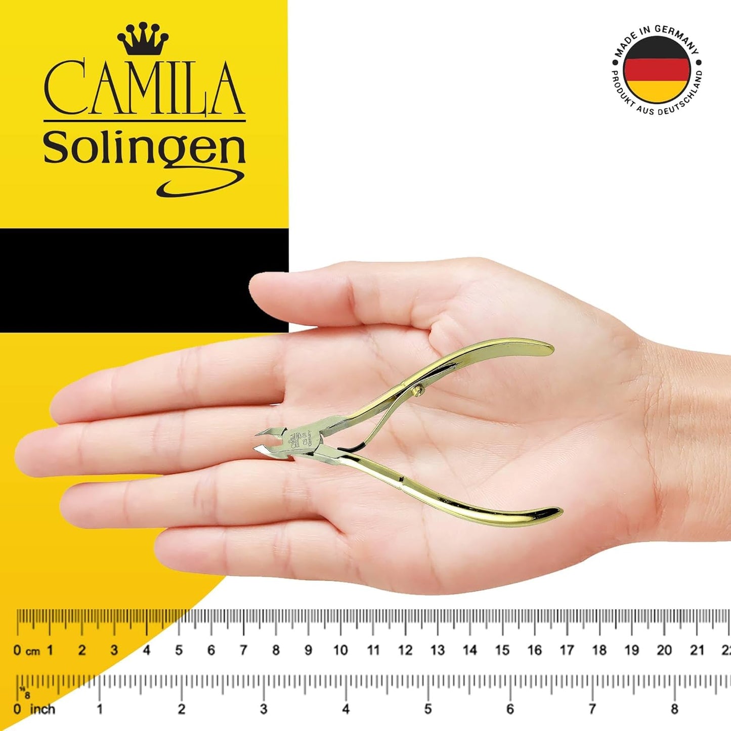 CS08 4" Professional Nail Cuticle Trimmer from Solingen, Germany Best Stainless Steel, Anti-corrosive. Perfect Tool for Manicure and Pedicure. Premium Cuticle Cutter (5mm Blade)