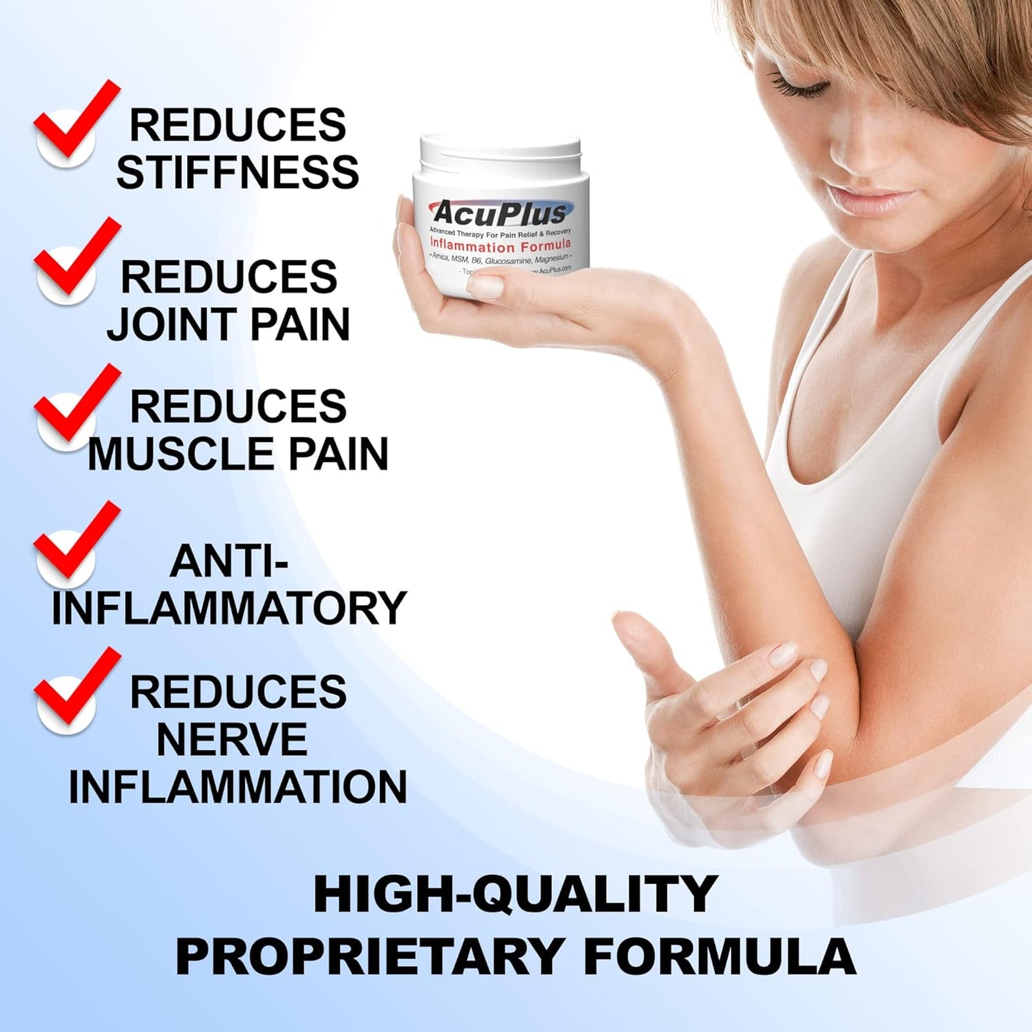 AcuPlus - Advanced Pain Relief Topical Anti Inflammatory Cream to Soothe Muscle & Joint Pain - Arthritis, Bursitis, & Tendonitis - Fast-Acting Formula with Natural Ingredients - 4 oz.