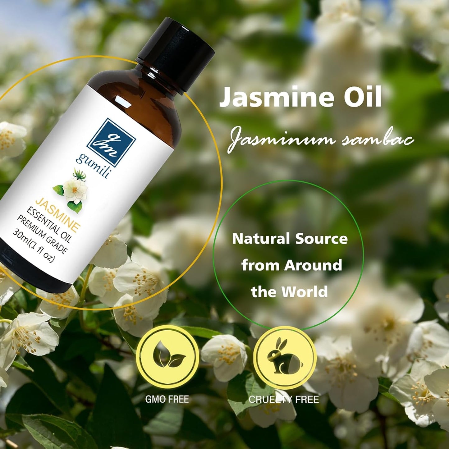 Rose Essential Oil and Jasemine Essential Oil, Floral Scent Oils Home Fragrance Oils for Diffuser Perfume Candle Soap Making - 2 Oz, Pack of 2