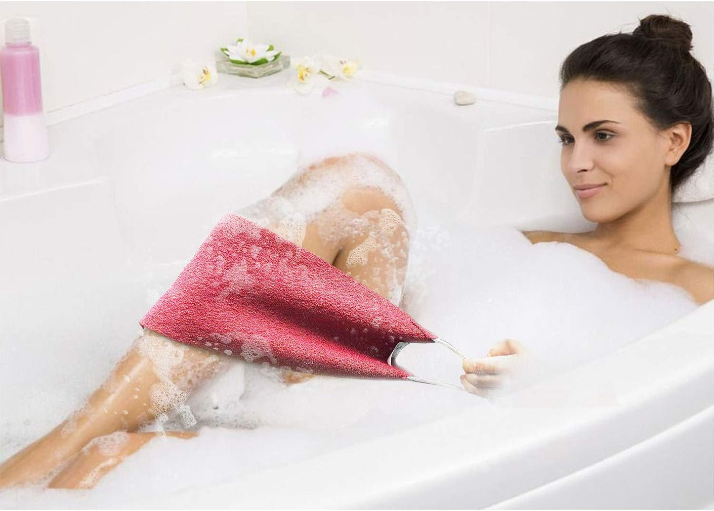 Evridwear Exfoliating Back Scrubber for Shower - Double-Sided Body Scrubber with Handles, Deep Clean, Massage & Exfoliate Back Washer for Men & Women, Invigorates Skin & Circulation