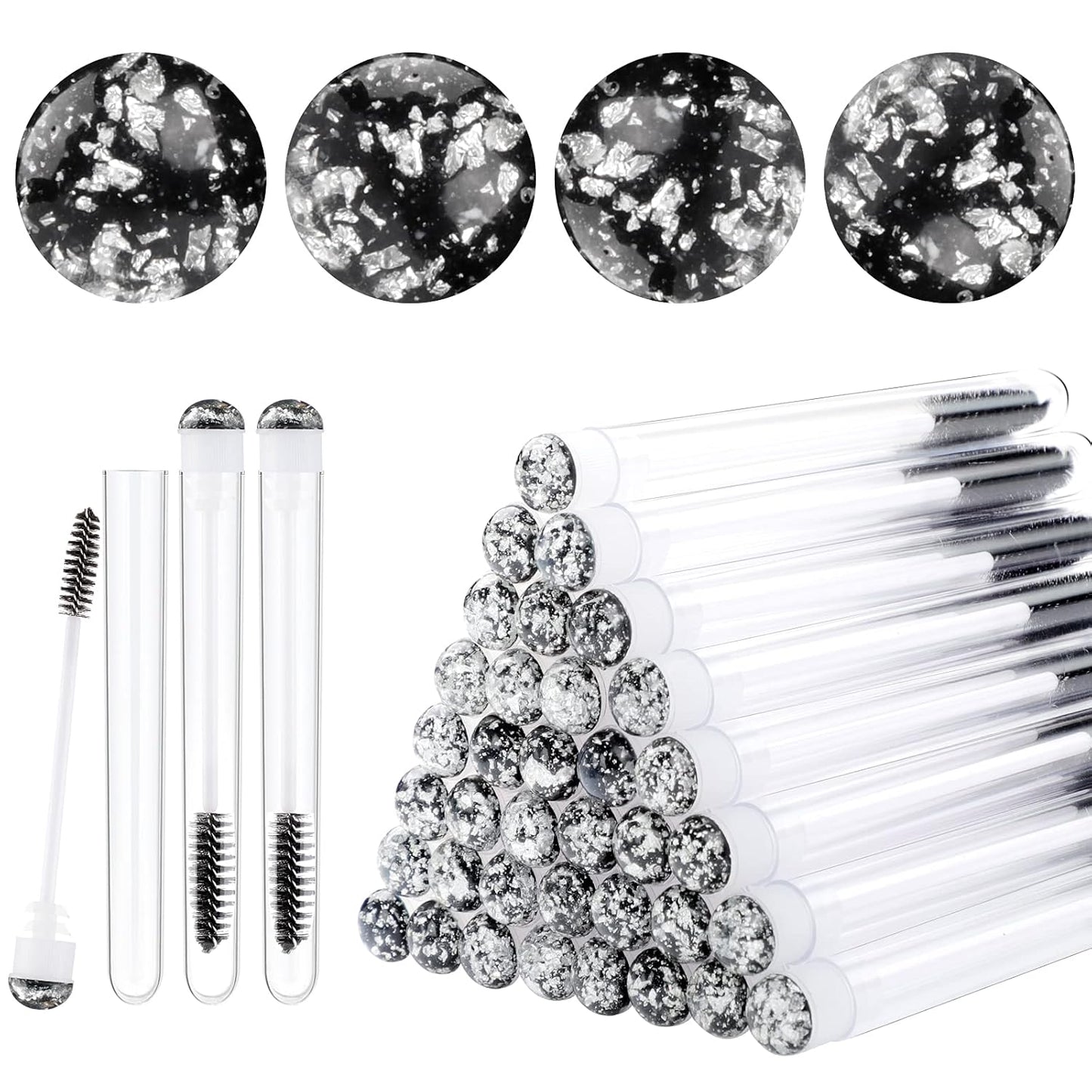 20pcs Eyelash brush Lash Wand Makeup tool Eyelash Extension supplies Cleaning brush Diamond Mascara foil black