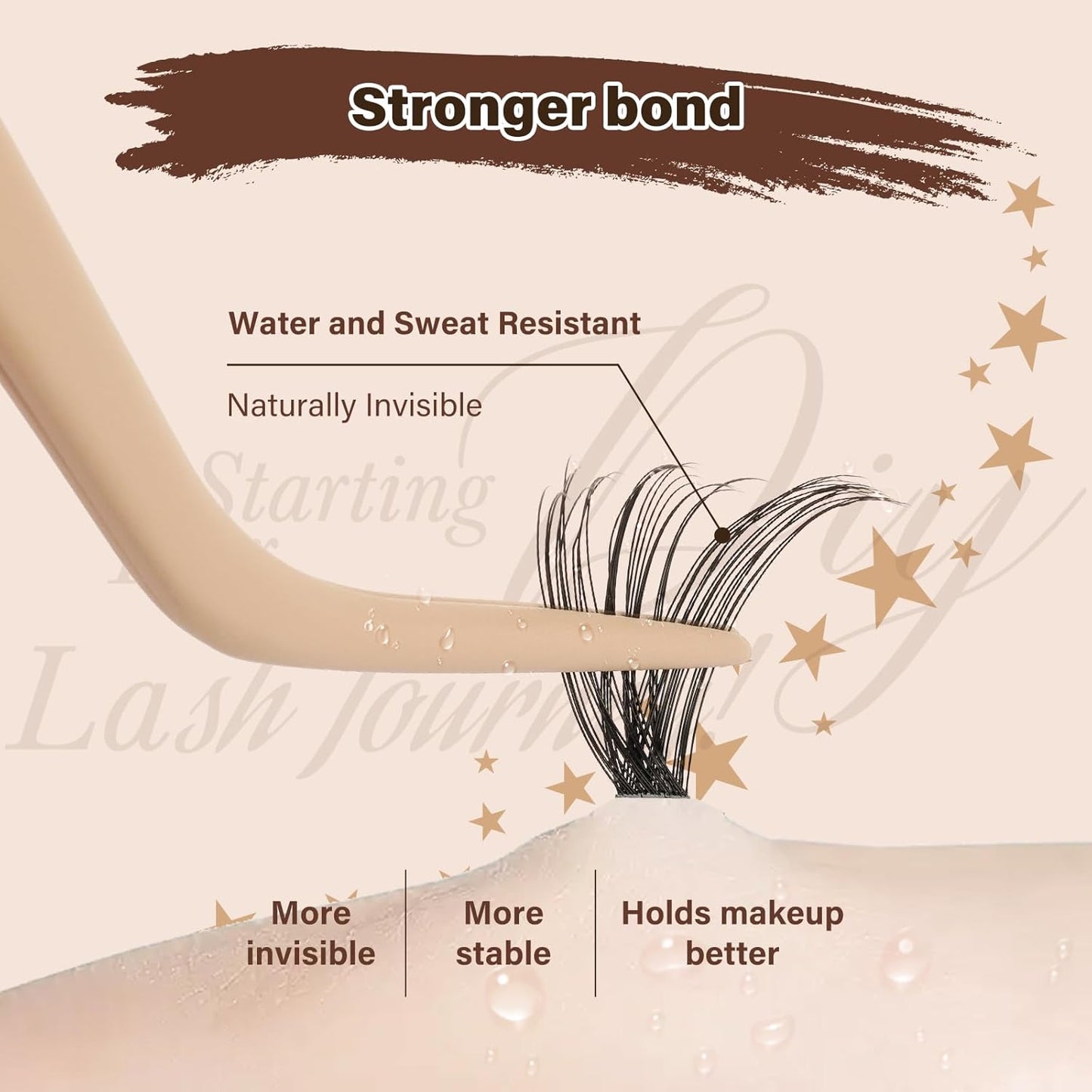 JMS&JMS DIY Lash Extension 280PCS Lash Clusters D Curl Individual Lashes 40D+50D 9-16MIX Cluster Eyelash Extensions at Home