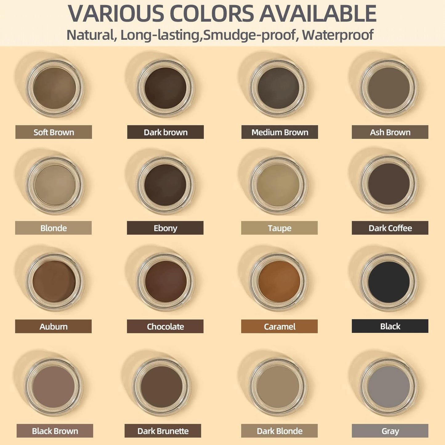 Eyebrow Pomade - Waterproof Brow Pomade for Long-lasting Results,Smudge Proof and Sweat Resistant Formula,Natural Eyebrow Makeup for All Skin Types and Tones - Dark Coffee