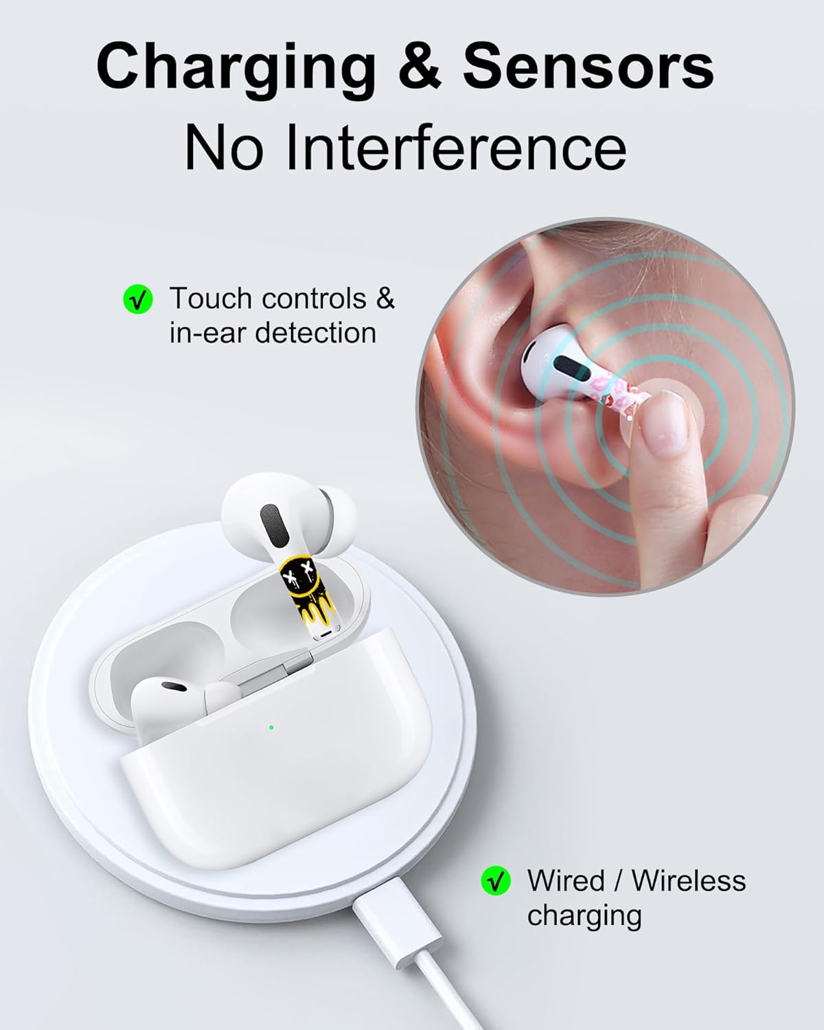 ROCKMAX for AirPods Pro 2 Skin Accessories, Leopard Print Sticker Wrap for AirPods, Unique Gifts for Women and Girls, Customized Tattoos Compatible to AirPods Pro 2nd Generation Case Cover