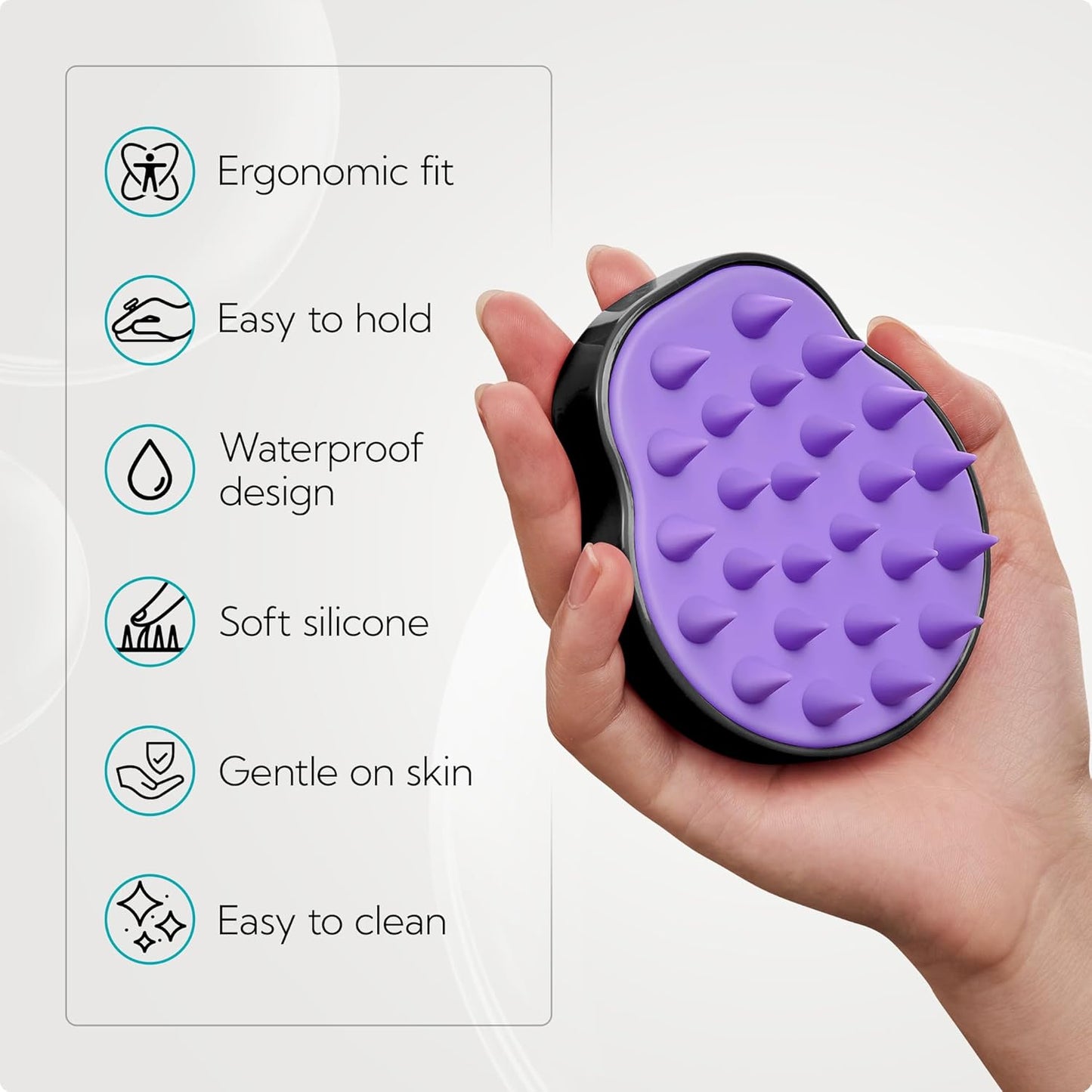 HEETA Hair Scalp Massager Shampoo Brush 2 Pack, Soft Silicone Bristles to Remove Dandruff, Waterproof Hair Scrubber for Both Wet Dry Hair, Suitable for Men & Women (Green & Black)
