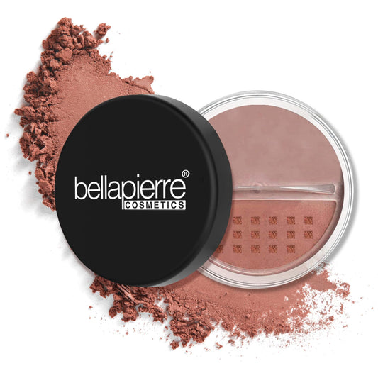 Bellapierre Mineral Blush – Loose Powder Blush, Lightweight Cheek Color, Warm Dewy Finish, Talc-Free, Hypoallergenic & Non-Toxic – 0.3 oz – Amaretto