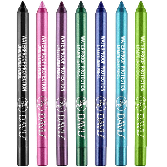 7 Colorful Eyeliner Pen Set, Eye Shadow Pencil, Pearl Eyeliner Kit Metallic Glitter Colored Eye liner for Women Eye&Lip Liner Professional Waterproof Eye Makeup (7PCS B)