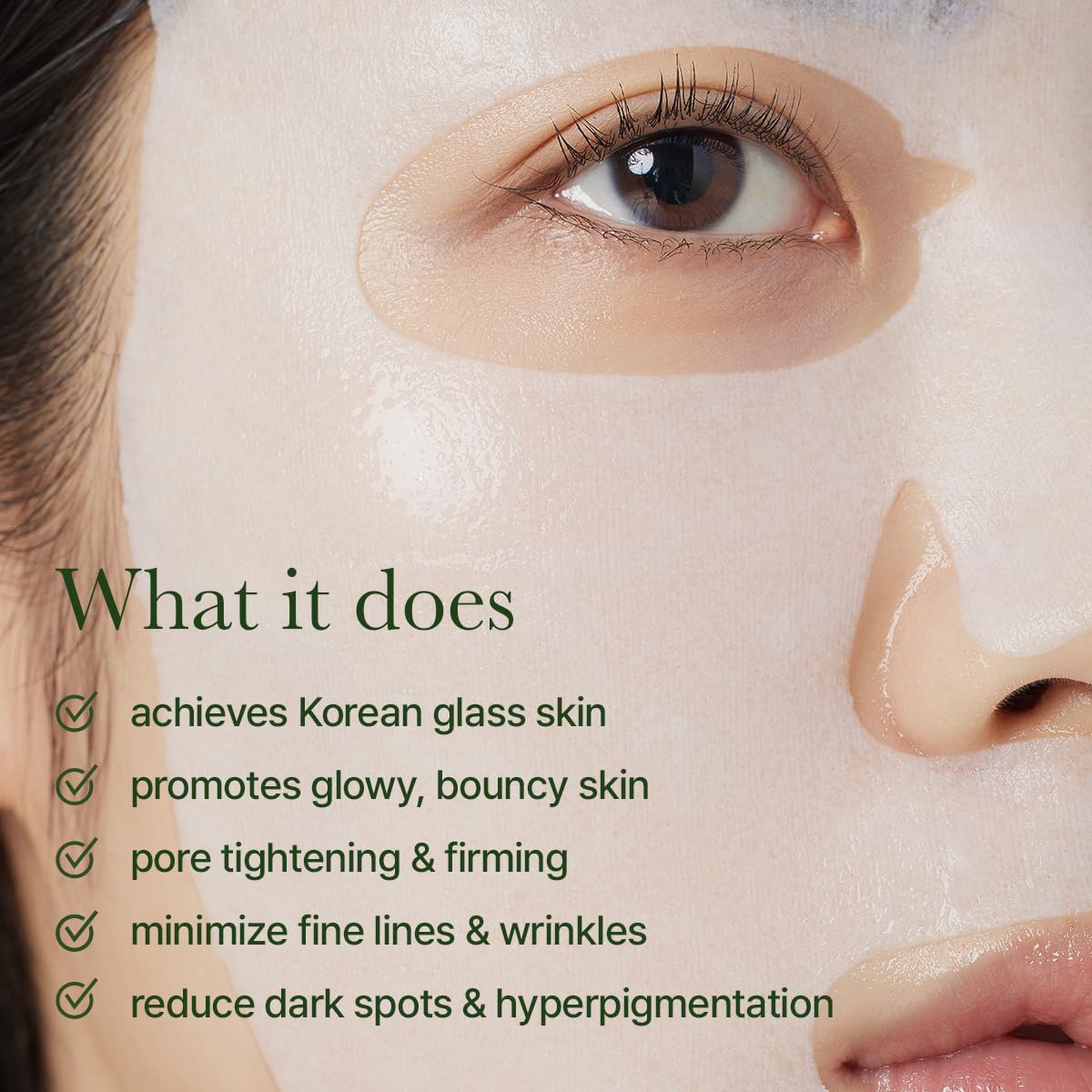 Hyssop Glow Sheet Mask, 5 Pack, Hydrating, Glowing, Boosting, Repairing for younger looking skin with Vitamin A,C,E