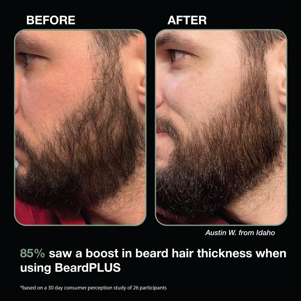 ZEUS BeardPlus Beard Shampoo & Conditioner Set for Men, Beard Growth Treatment for Hydration, Softness & Thickness with Biotin & Caffeine (Made in USA) Combo Set
