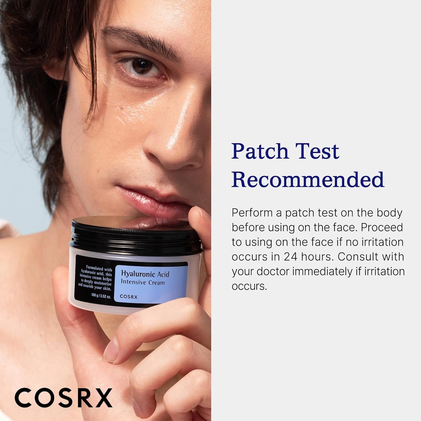 COSRX Hyaluronic Acid Moisturizing Cream, Long-lasting Hydration, Rich Moisturizer for Sensitive Skin 3.52 oz / 100g, Korean Skin Care, Animal Testing Free, Parabens Free