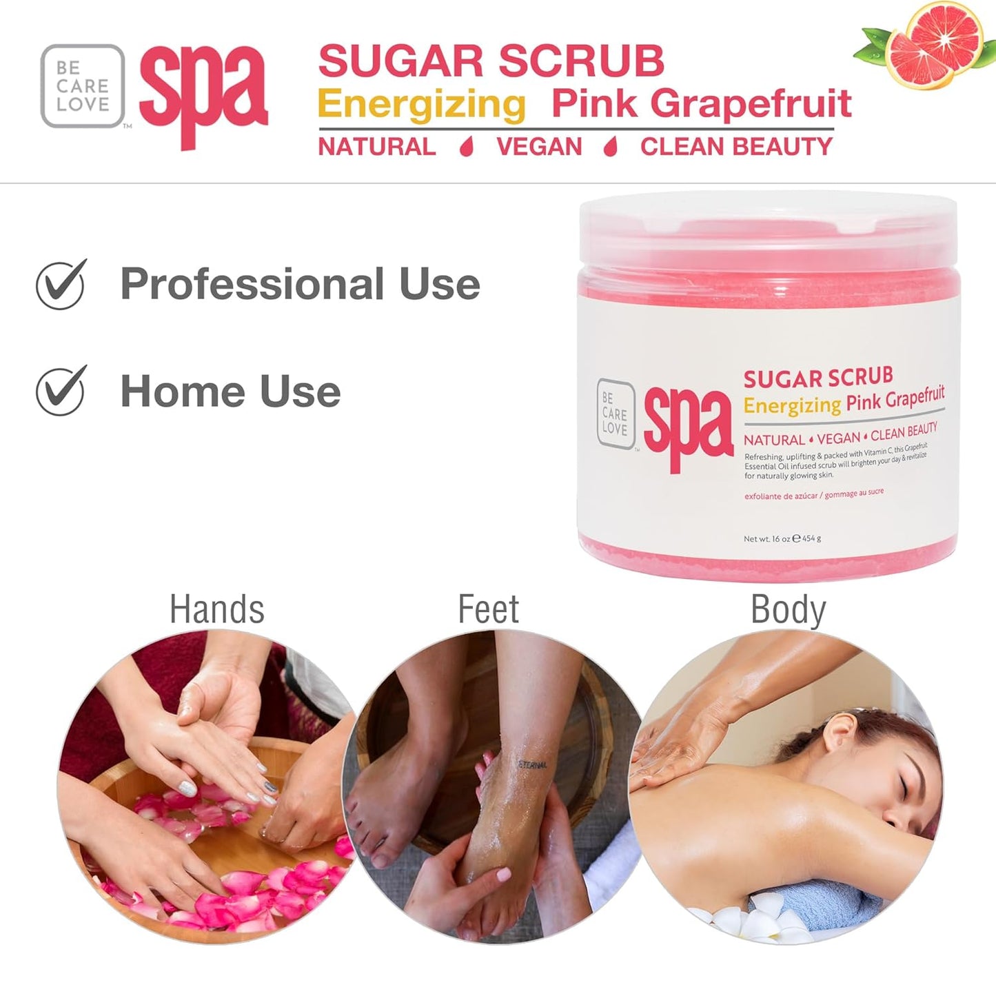 BCL SPA Sugar Scrub Pink Grapefruit, 16 oz