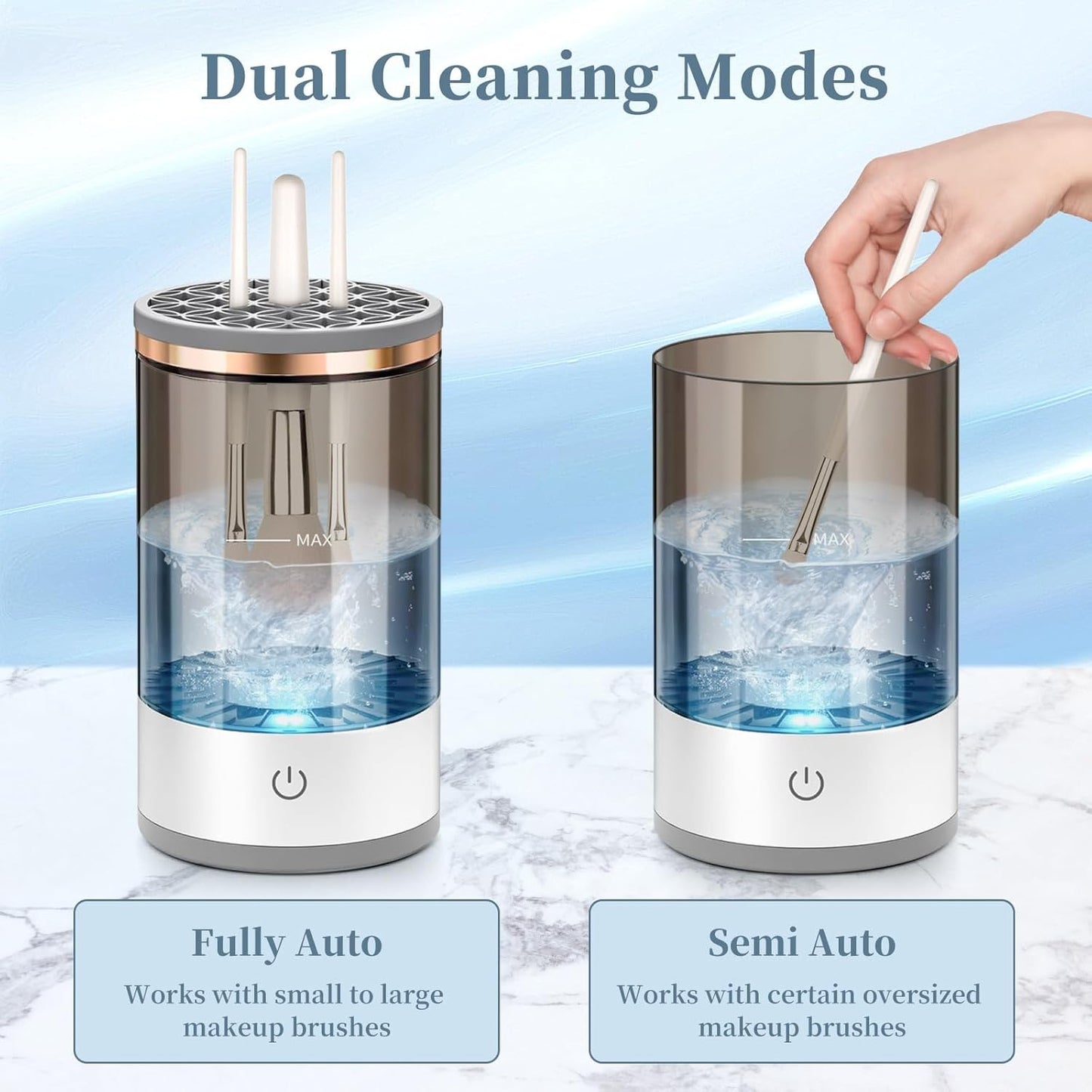 Electric Makeup Brush Cleaner, Quick Efficient Machine for Deep Cleaning All Types of Brushes, Portable Compact Design for Travel Home Use, for Makeup Lovers & Professionals