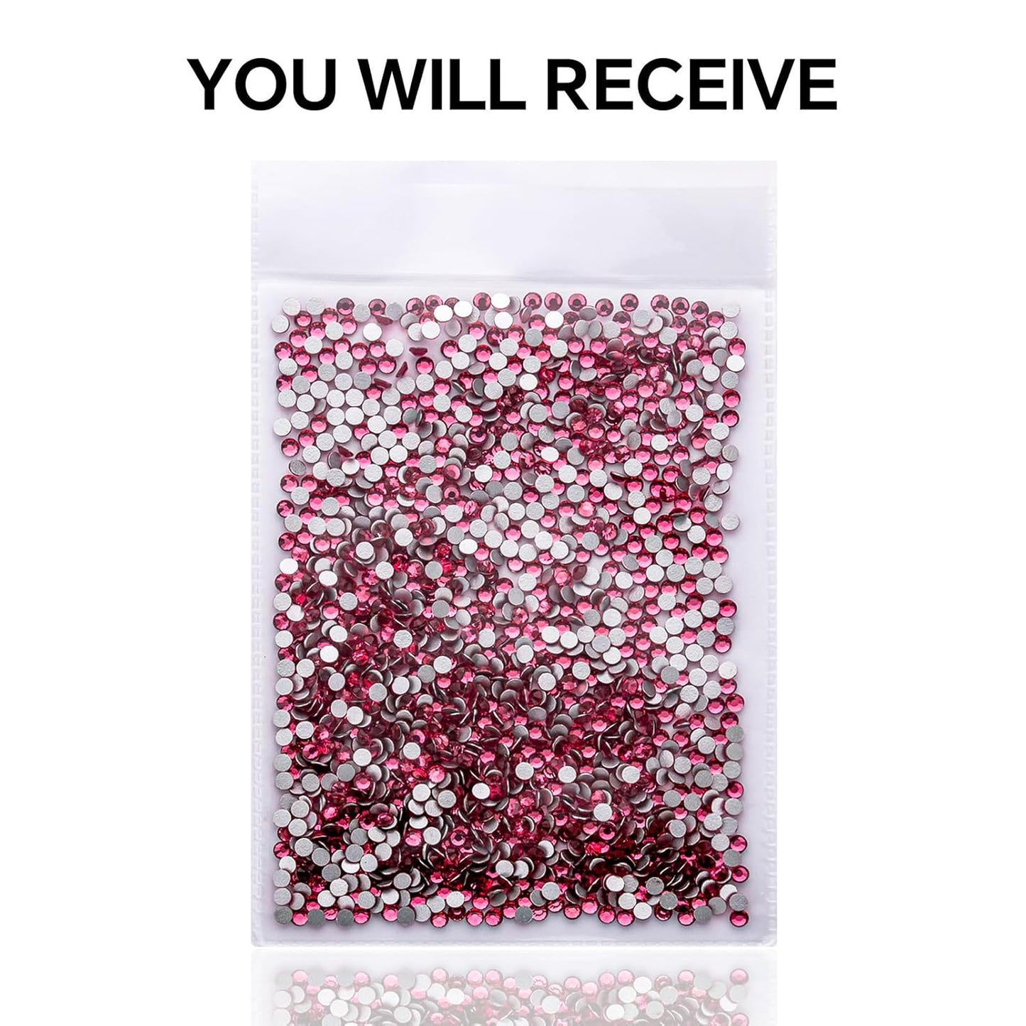 1440Pcs Rose Crystal Rhinestones,Glass Flatback Rhinestones Gemstones for Nail Face Makeup Art Crafts Clothes Decoration -(SS12,3.0mm,Rose)