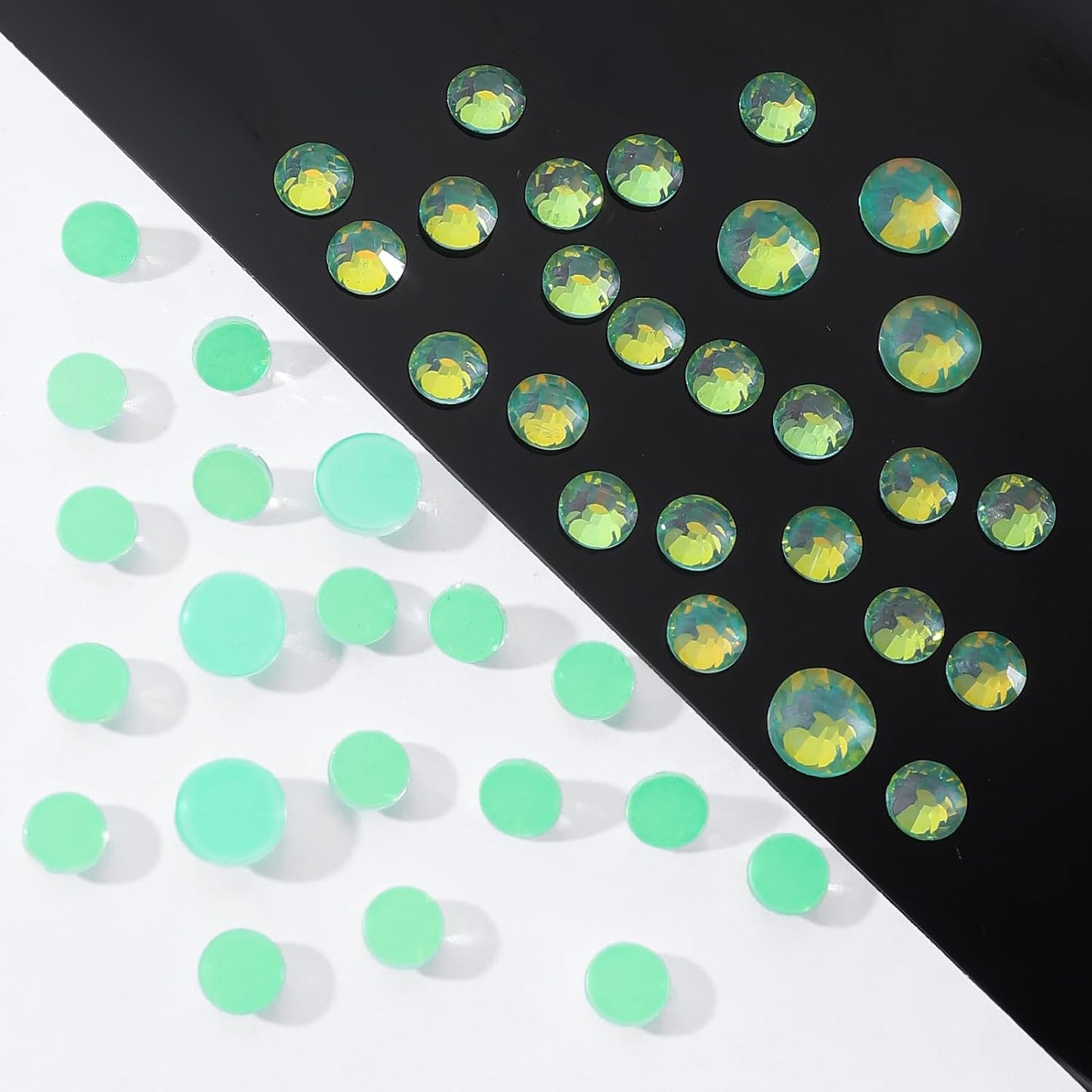 F Green Flatback Rhinestones, Glass Rhinestones for Nail Art and Craft, Glue Fix, Loose Crystal Gemstones(F Green, SS20, 1440pcs, 4.6-4.8mm)