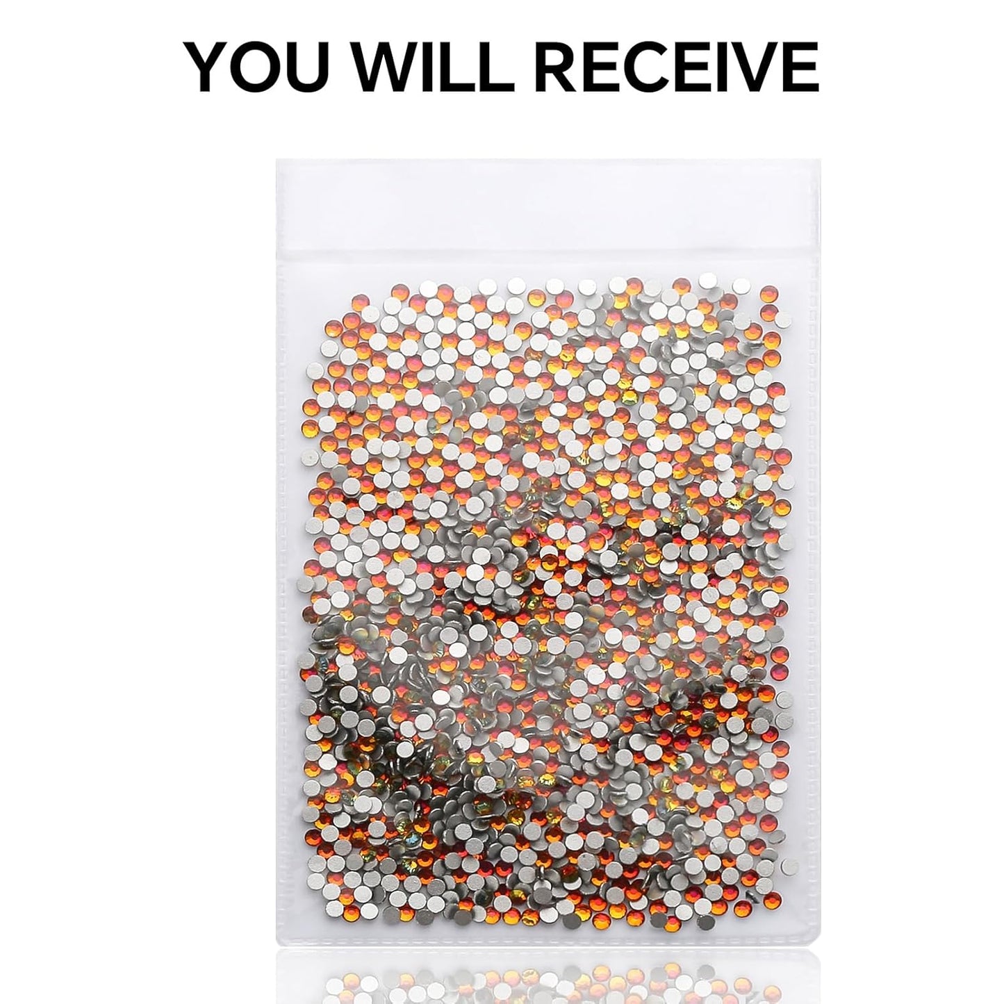 1440Pcs Blaze Crystal Rhinestones,Glass Flatback Rhinestones Small Gemstones for Nail Face Makeup Art Crafts Clothes Decoration-(SS8,2.4mm,Blaze)