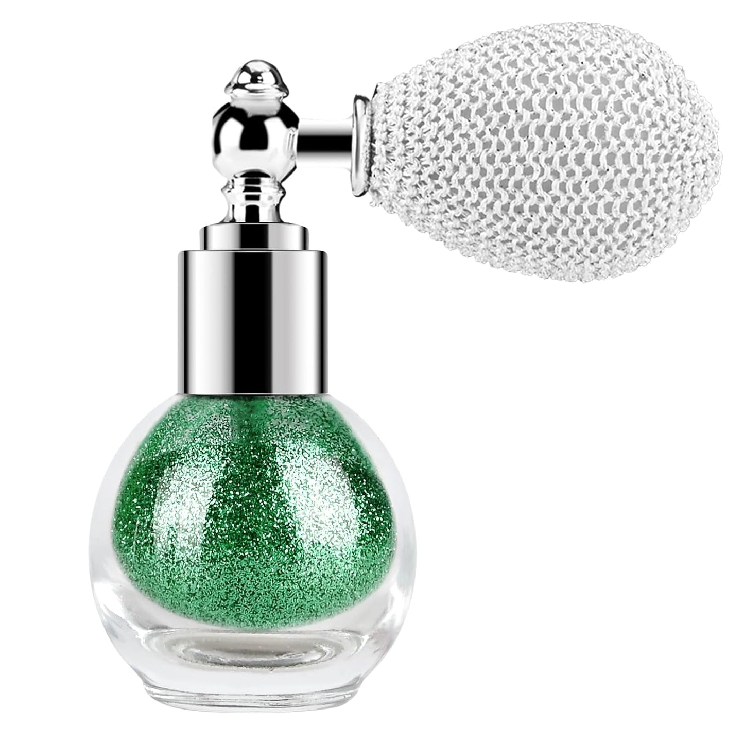 KYDA Highlighter Powder Spray, High Glossy Shimmer Sparkling Powder for Face and Body Glitter Makeup, Body Glitter Spray, Green