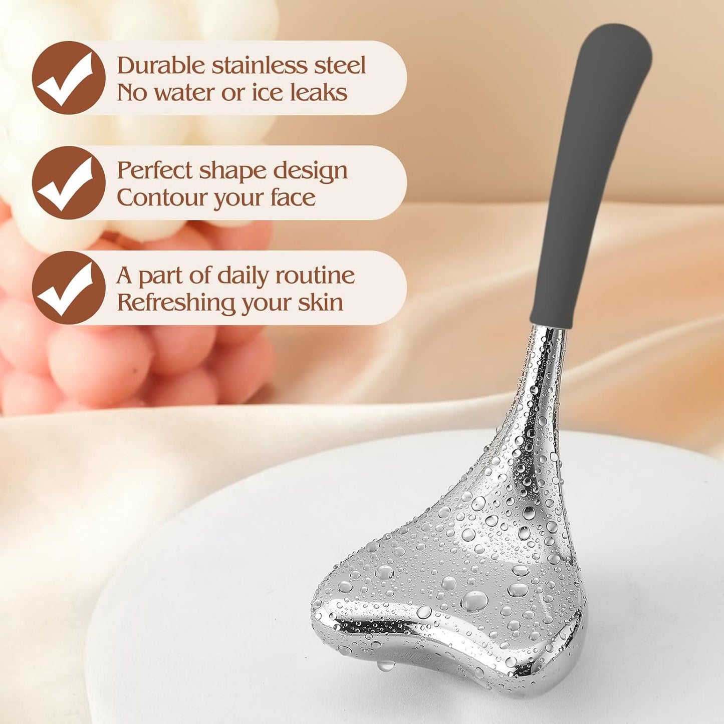 Running man Cryo Sticks-Gua Sha and Massage 2-in-1, Ice Globes for Face-Wrinkle Reduction & Dark Circle Relief, Stainless Steel Facial Massage Tool for Skin Tightening Cooling Globes.