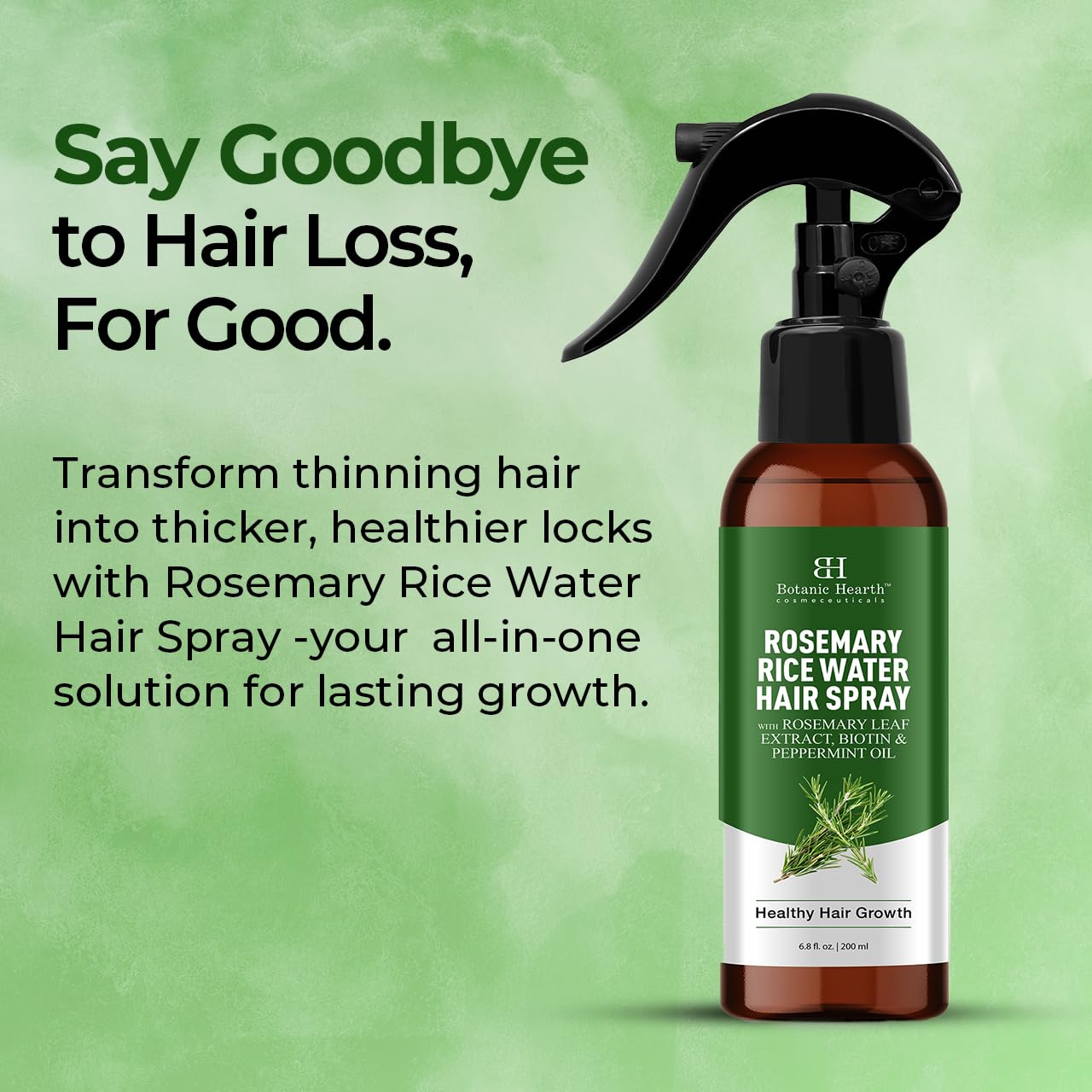 Botanic Hearth Advanced Rosemary Water Spray For Hair Growth With Peppermint, Biotin | Thinning Hair Regrowth, Scalp Treatment For Men & Women| 6.8 Fl Oz
