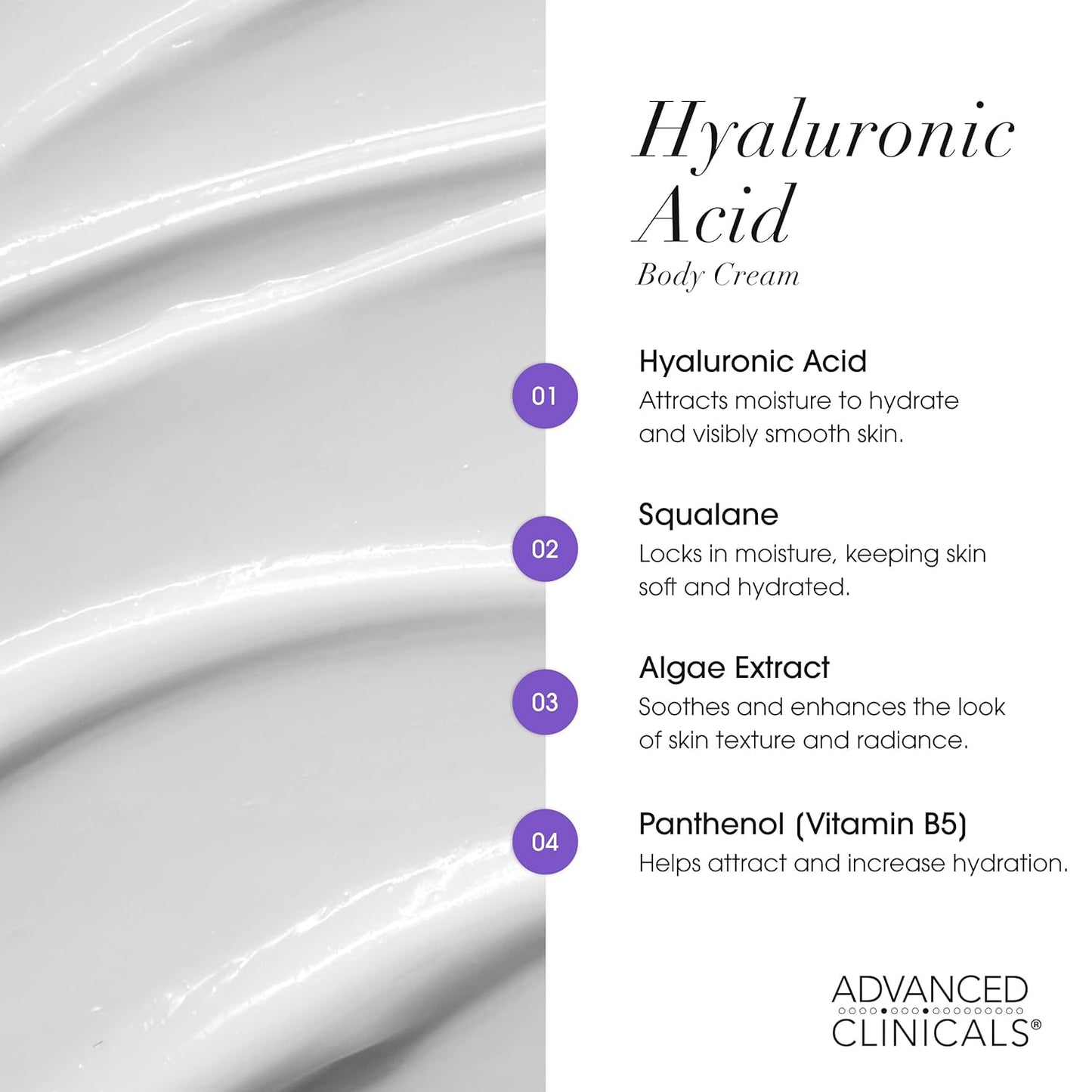 Advanced Clinicals Hyaluronic Acid Moisturizer + Fragrance Free Collagen Cream Face Moisturizer & Body Lotion 2pc Skincare Set For Women & Men Helps Reduce Appearance Of Crepey Skin & Dry Skin, 2pc