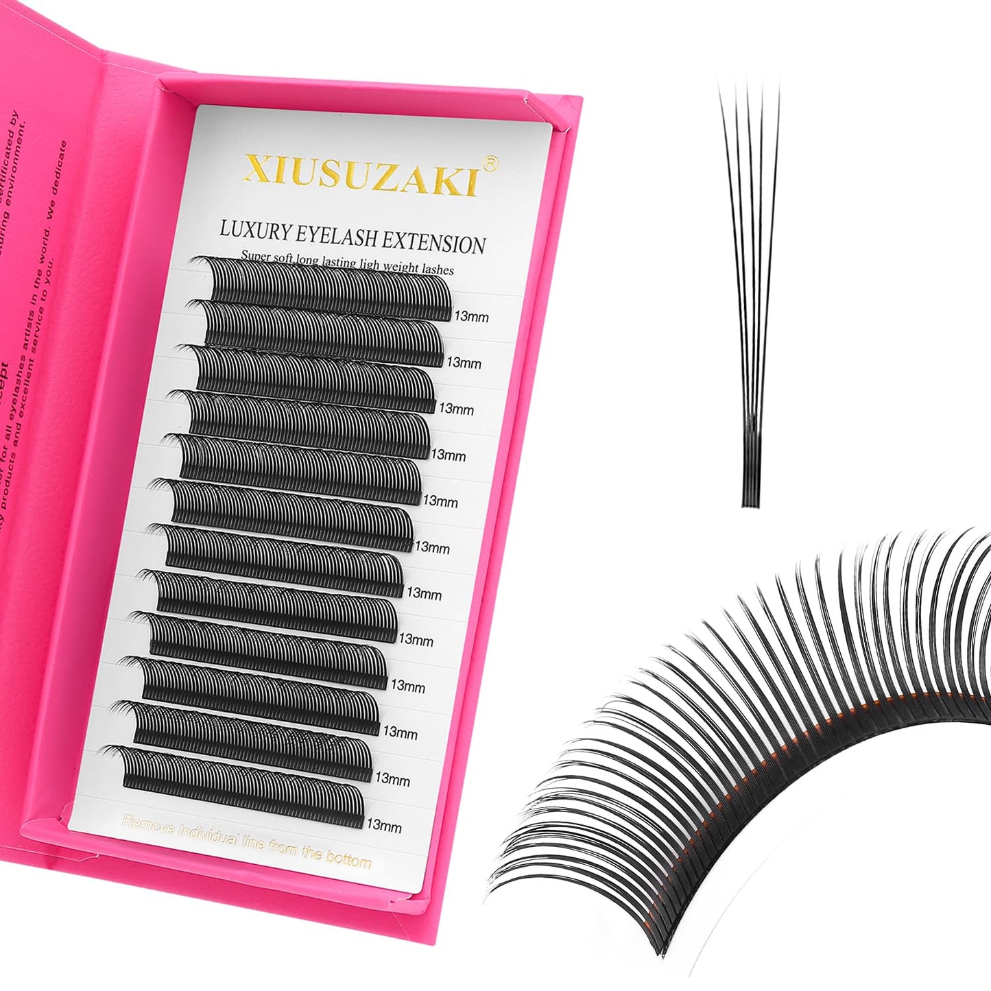 5D Flower Lash Extensions Spikes Lashes 0.07 Matte Black C Curl Lashes 8mm Volume Eyelash Extension Lash Trays Professional Use(5D Flower,0.07-C,8mm)