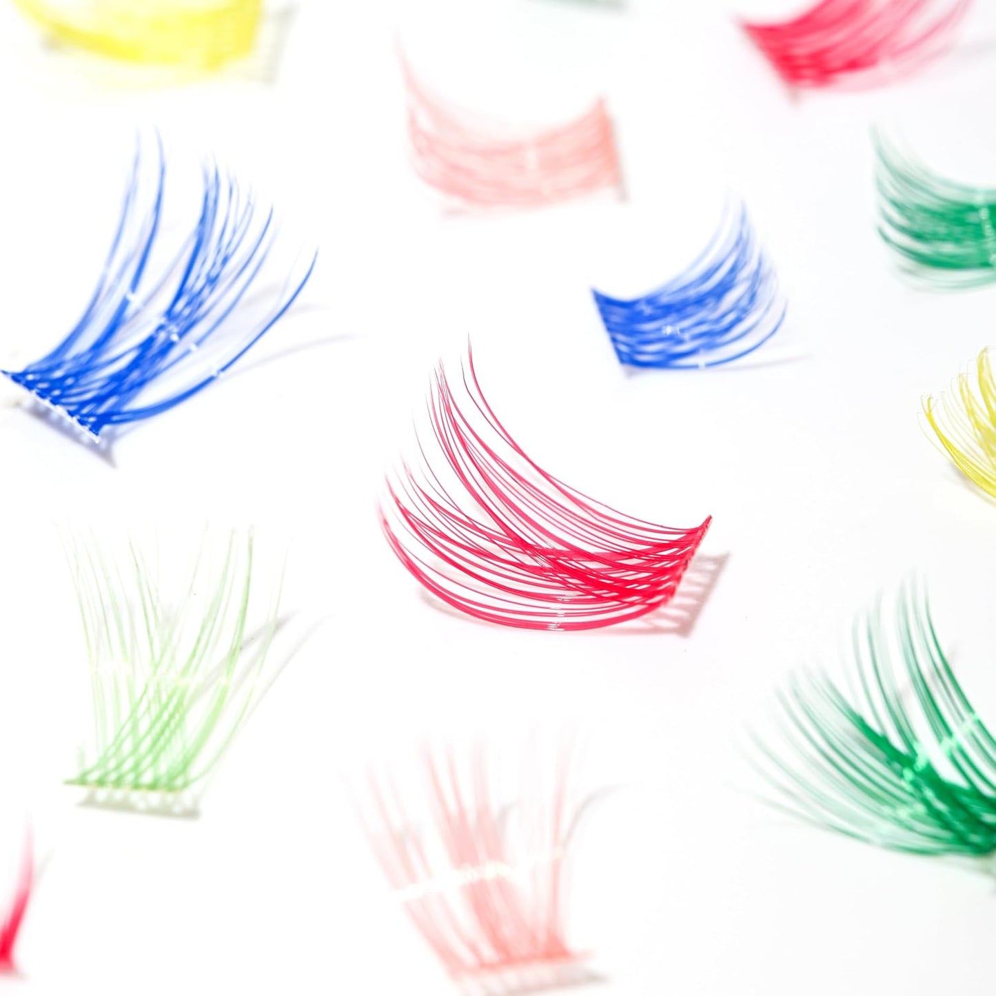 Wispy Colored Lash Clusters with Bottom Lashes Individual Lashes D Curl 8-16mm Mixed 7 Colors Rainbow DIY Eyelash Extension Colorful Cluster Lashes Pack by Yaiseiko