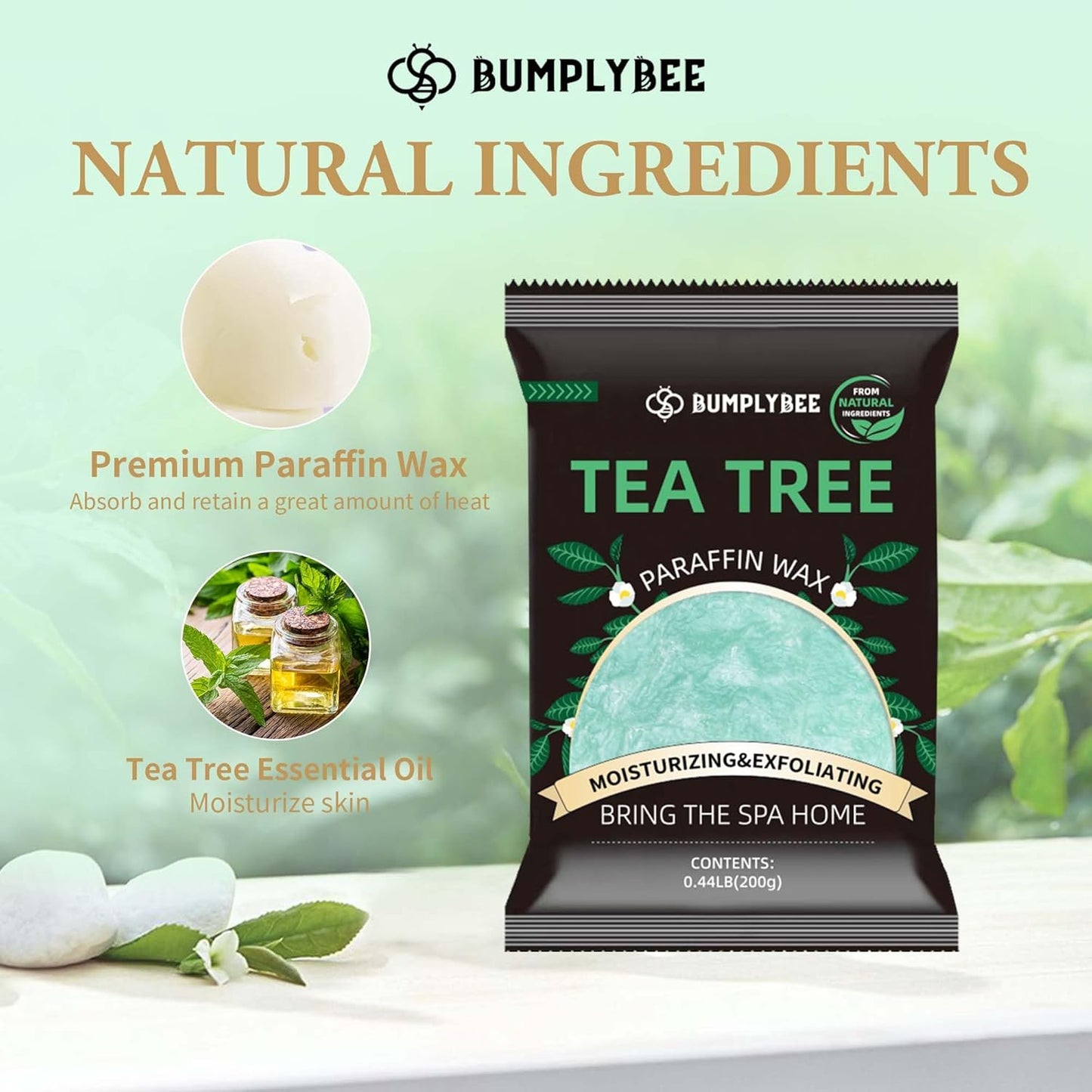 Paraffin Wax for Hand and Feet,10 Pack Tea Tree Paraffin Wax Refills for Hand & Foot Wax Bath, Moisturizing Hands Feet, Deep Hydration