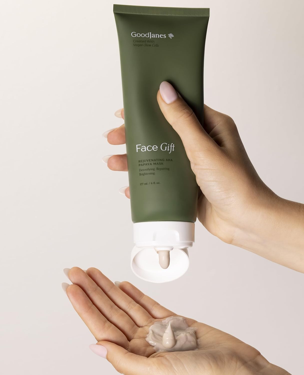 GOODJANES Face Gift Exfoliating & Hydrating Clay Mask with Papaya Enzymes, Lactic Acid & Echinacea Stem Cells – Vegan, Botanical Skincare for All Skin Types