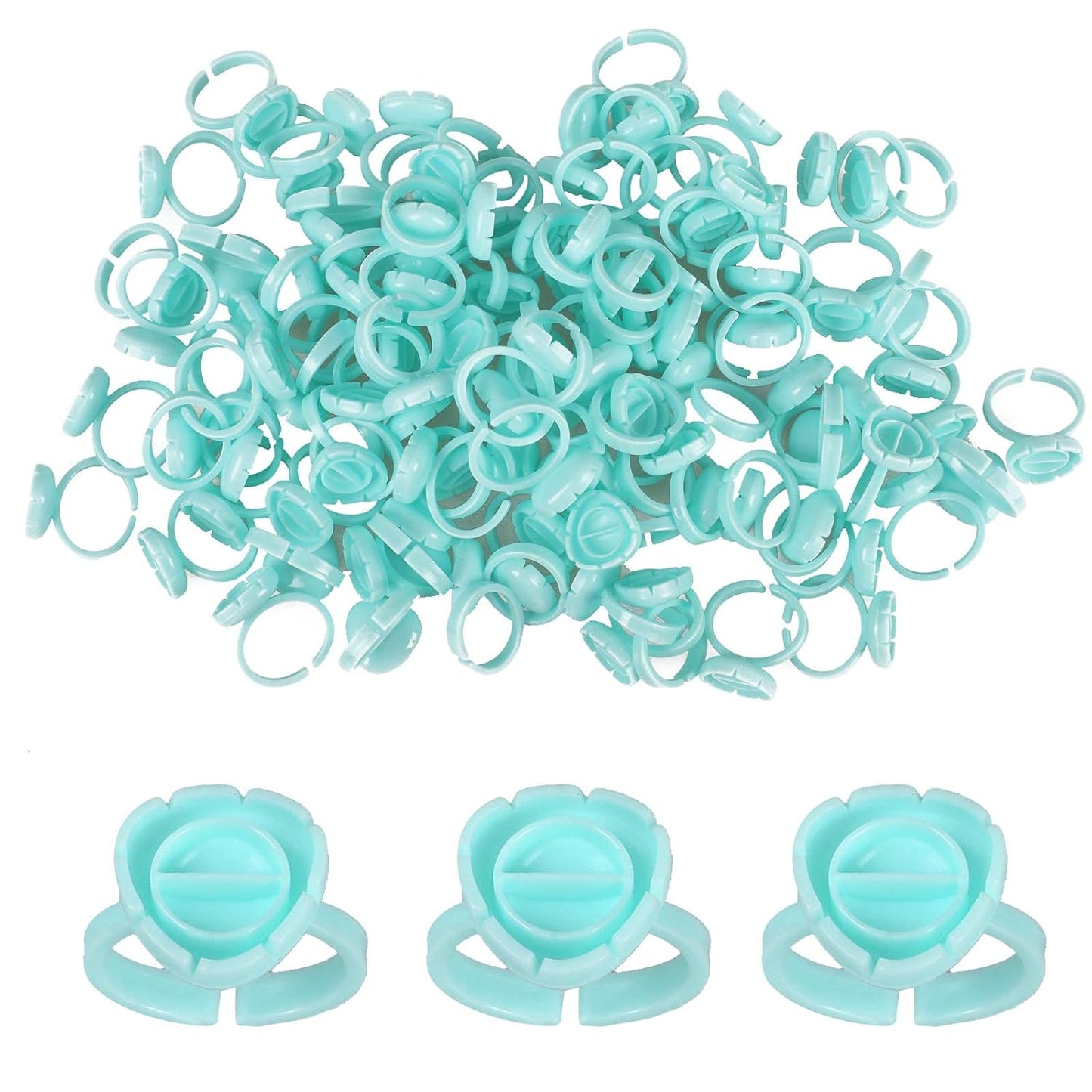 Fenshine 200 PCS Smart Glue Cups Lash Glue Holder Volume Lashes Quick Blossom for Eyelash Extension Supply, 2 Methods of Use (Green)