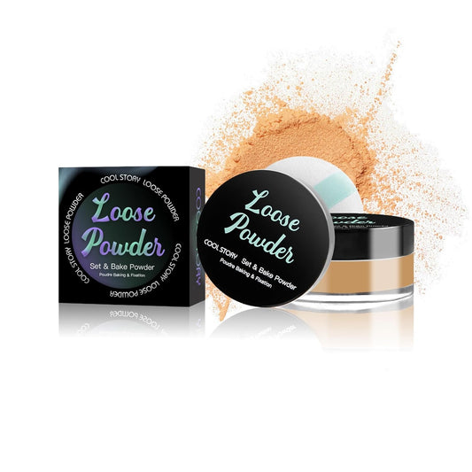 Loose Setting Powder, Bake Makeup Powder Full Coverage Matte Finish (Deep, 6g/O.21oz)