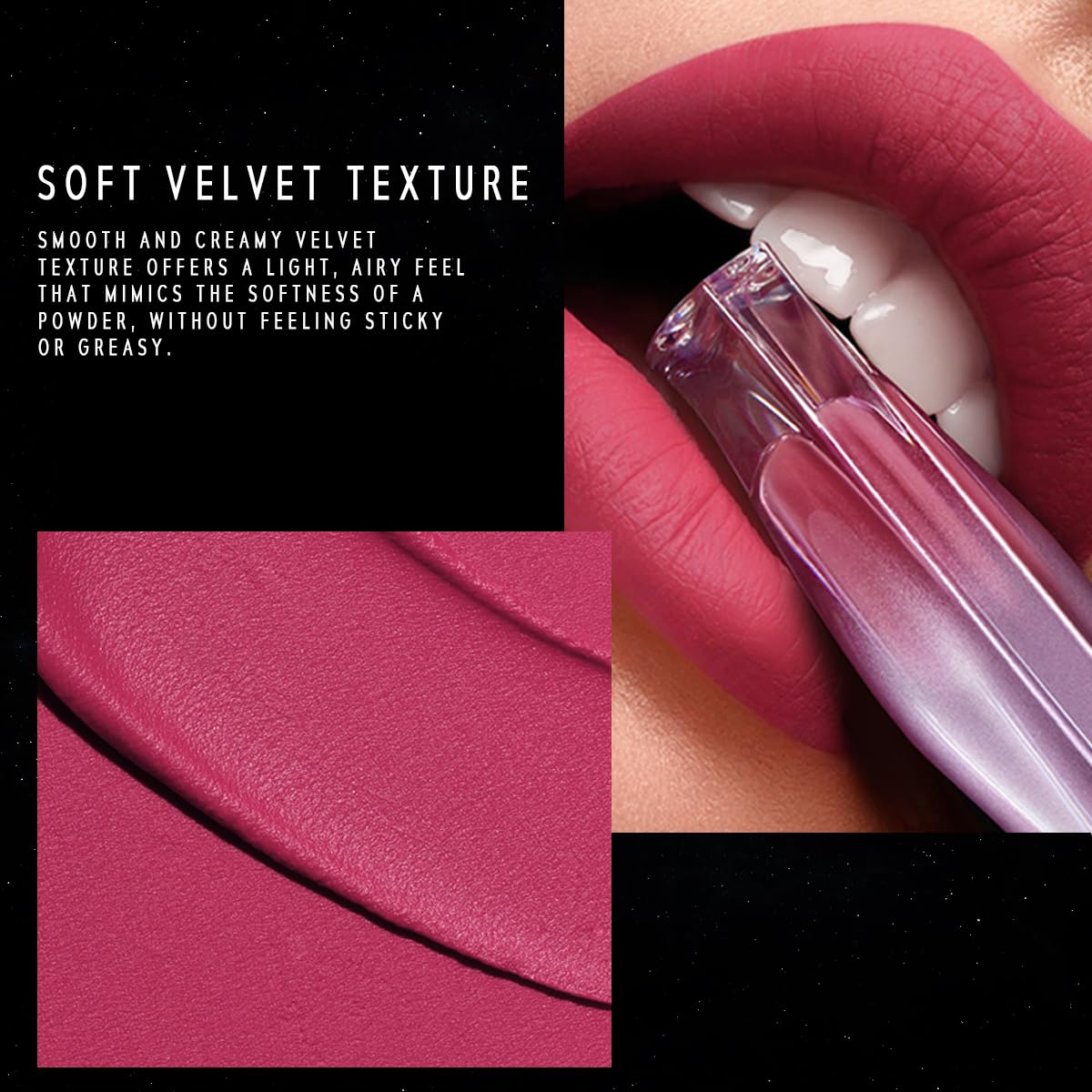 NEBULA VELVET LIP CREAM-Long Lasting Lip Stain, Waterproof and Transfer Proof Lip Tint, Matte Finish Lipstick, Smooth Out Lip Lines, Lightweight Lip Cream, High Coverage (05 POLARIS)