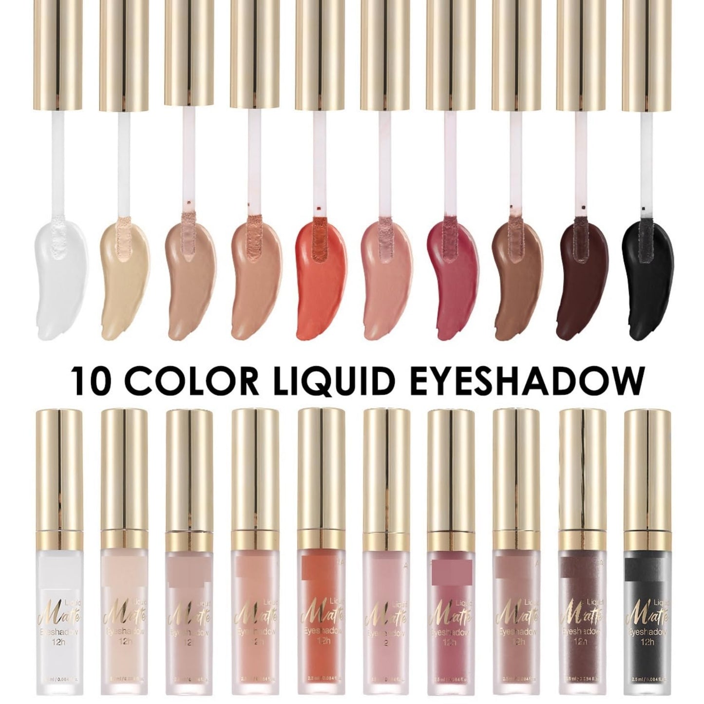 MAEPEOR Matte Liquid Eyeshadow 10 Colors Naked Smooth Creamy Eyeshadow Long Lasting and Waterproof Lightweight Cream Eye Shadow (P10 Eucalyptus)
