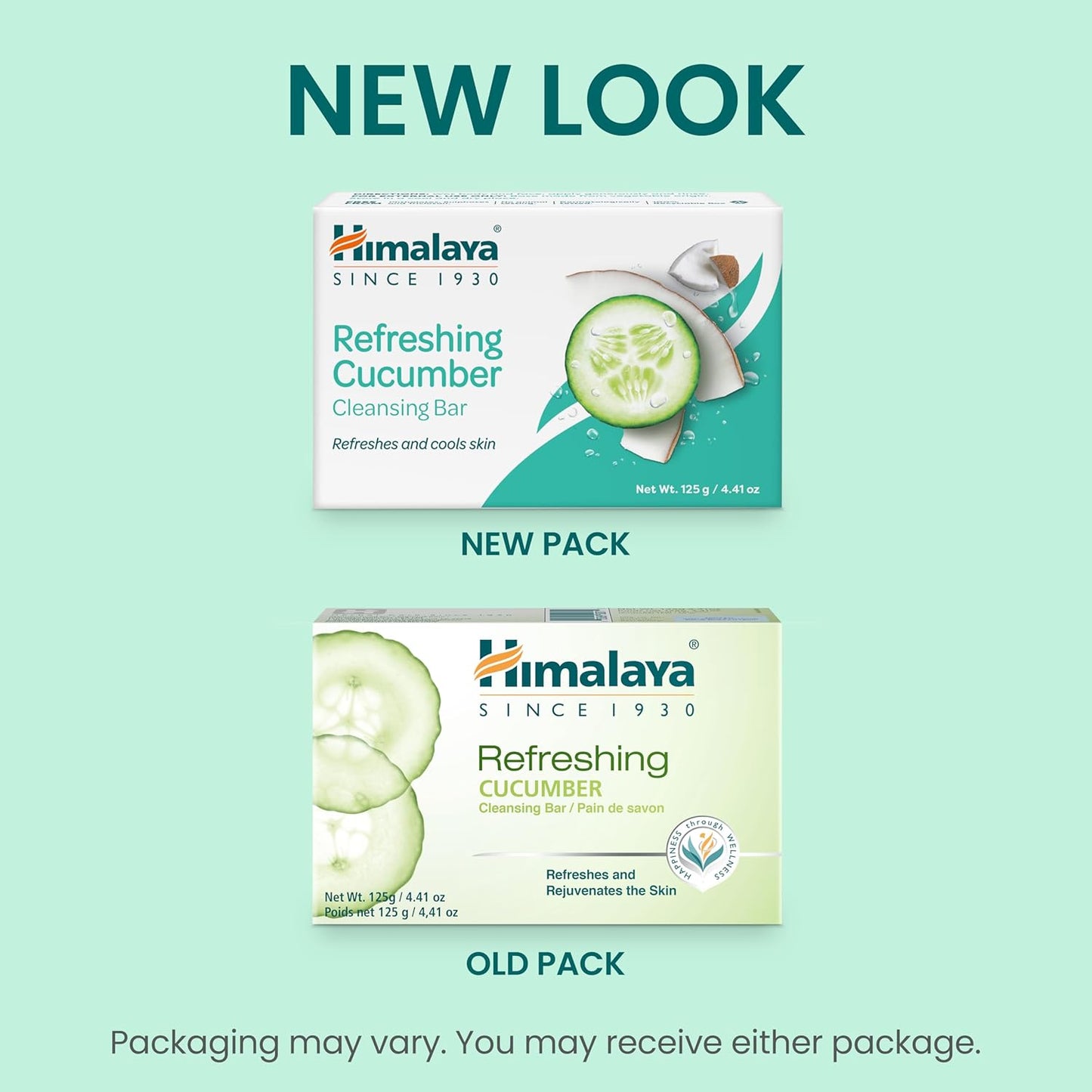 Himalaya Refreshing Cucumber Cleansing Bar, Face and Body Soap for Soft Skin, 4.41 oz, 12 Pack