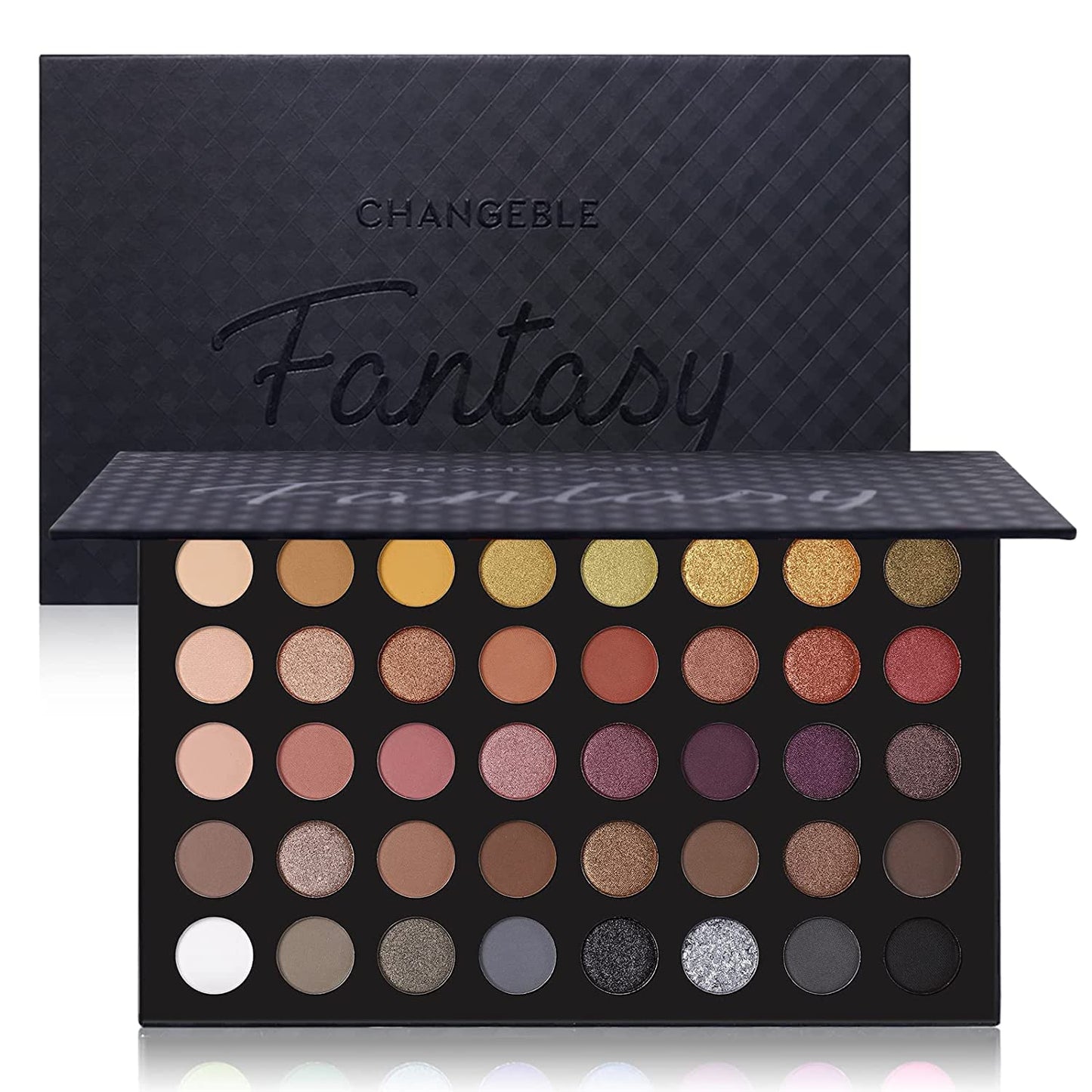 Professional Neutral Smokey Eyeshadow Makeup Palette, Matte Shimmer Metallic Black Grey Dark Goth Eye Shadows for Halloween, Pigmented Warm Smoky Naked Nude Rosy Gold Brown Pallet Daily Make Up Kit