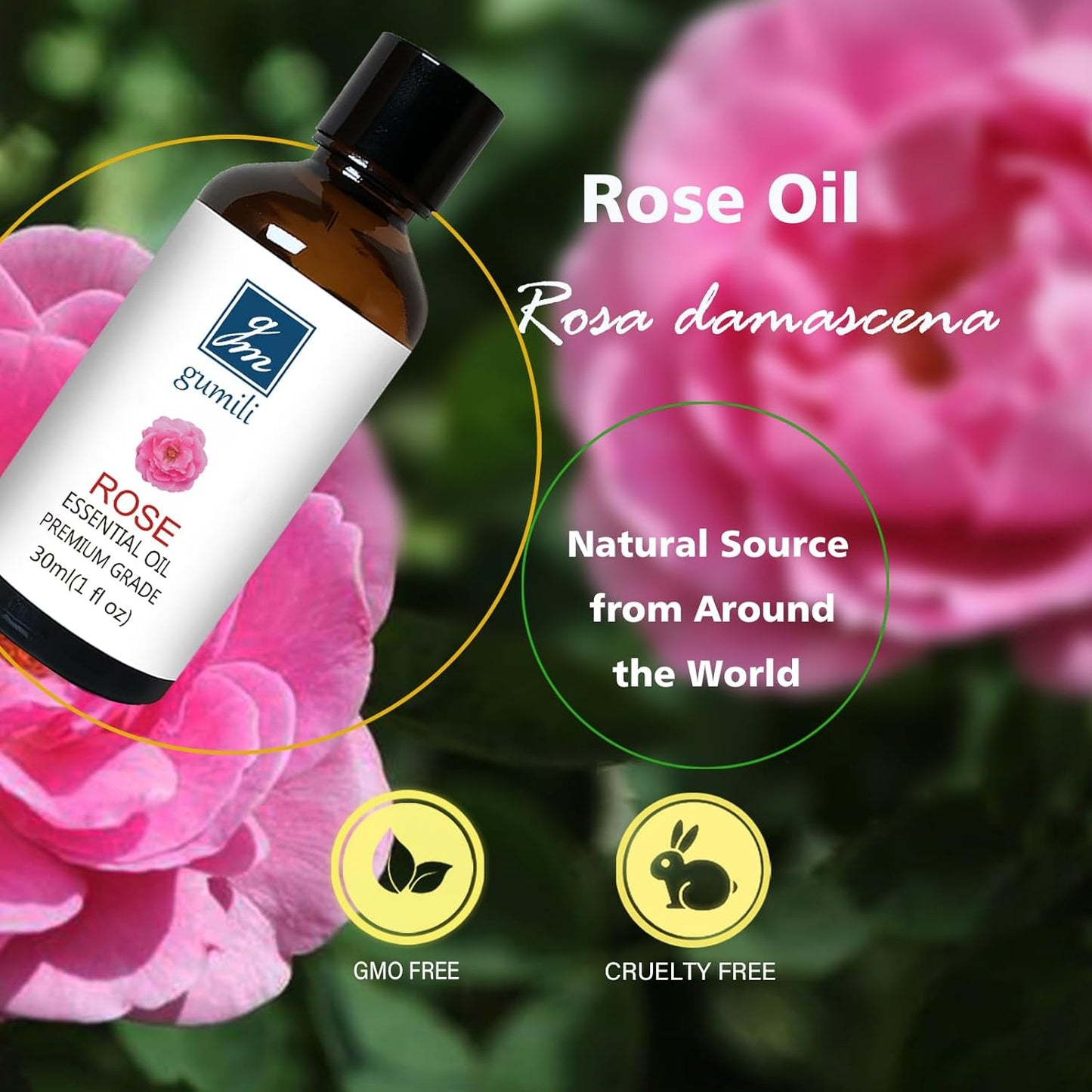 Rose Essential Oil and Jasemine Essential Oil, Floral Scent Oils Home Fragrance Oils for Diffuser Perfume Candle Soap Making - 2 Oz, Pack of 2