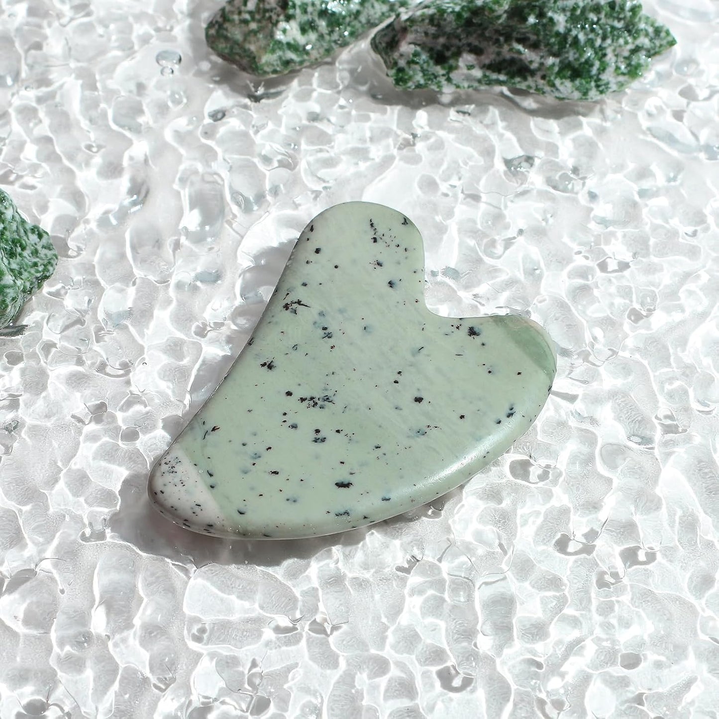 Gua Sha Facial Tools Guasha Tool Gua Sha Jade Stone for Face Skincare Facial Body Acupuncture Relieve Muscle Tensions Reduce Puffiness Festive Gifts (Yellow-Green)